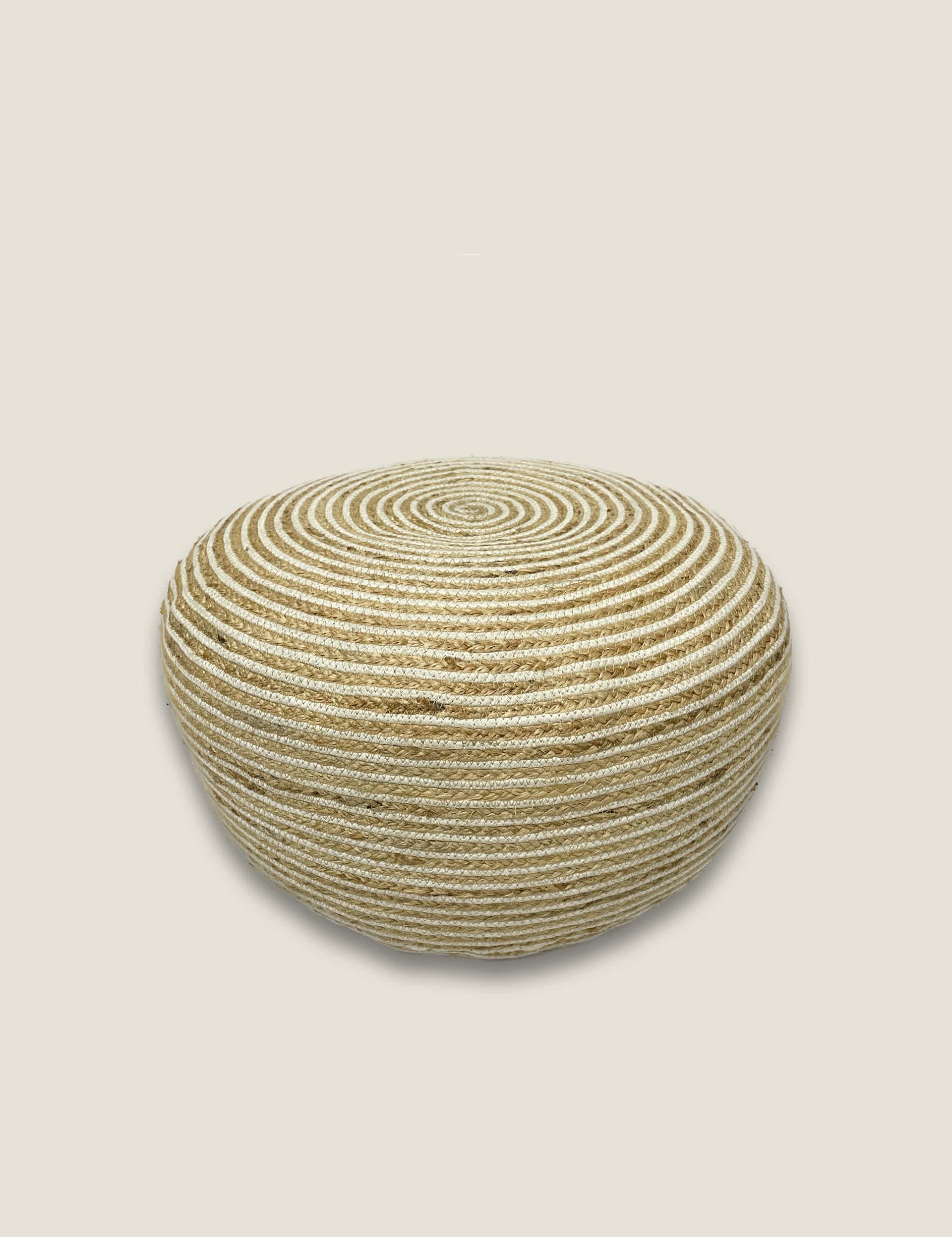 Kaikoo Small Jute Pouffe - Natural, Natural