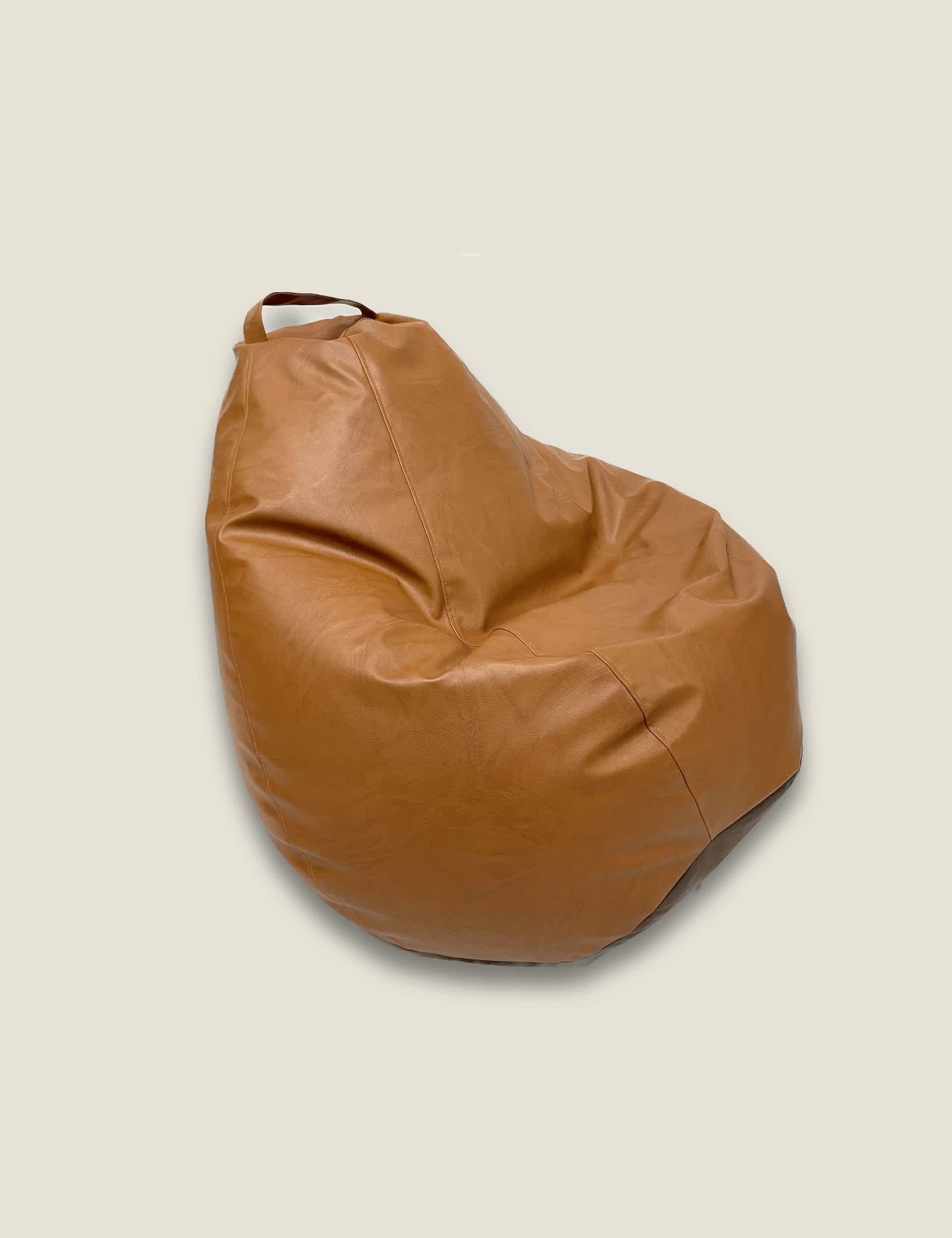 Kaikoo Faux Leather Beanbag - Tan, Tan