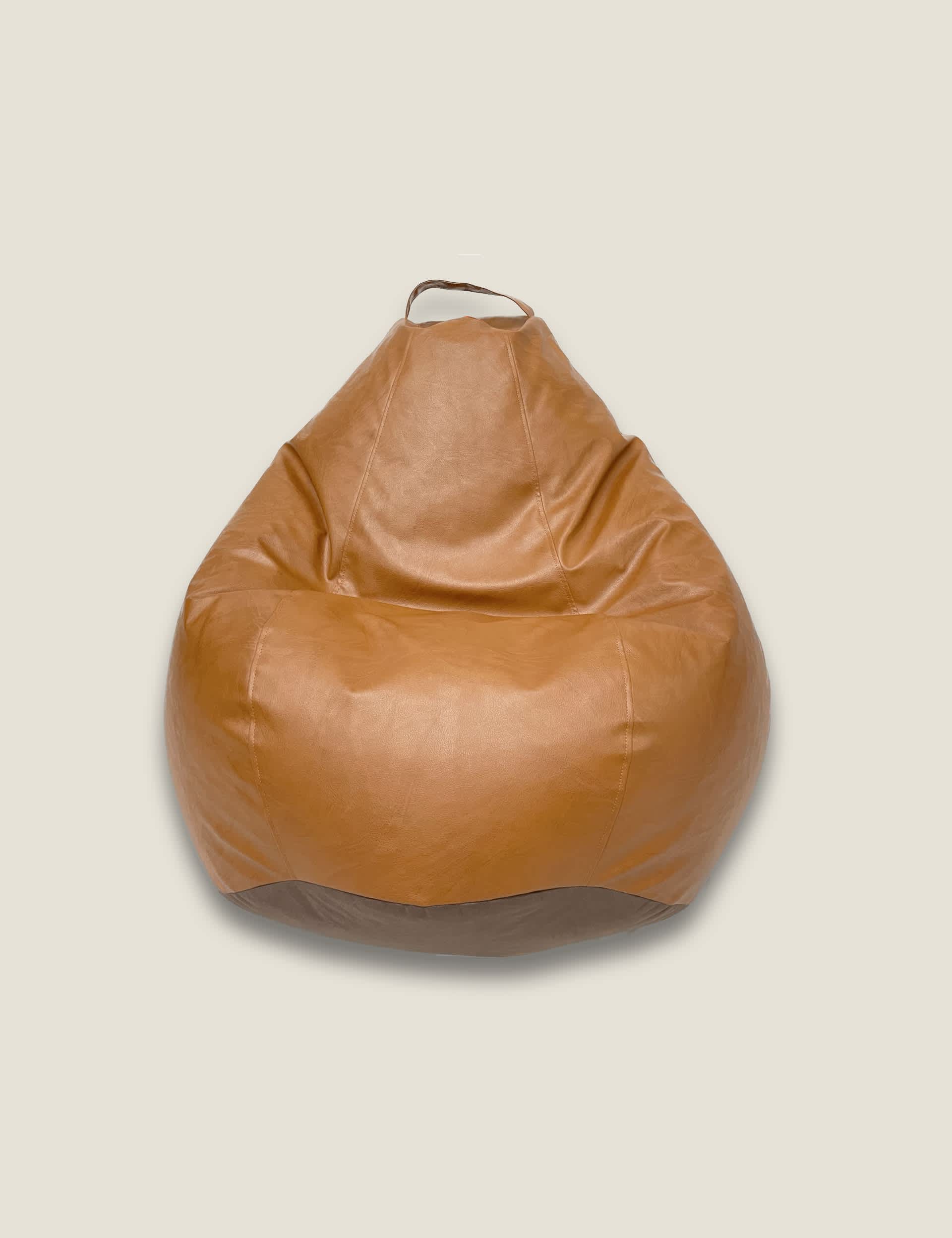 Kaikoo Faux Leather Beanbag - Tan, Tan