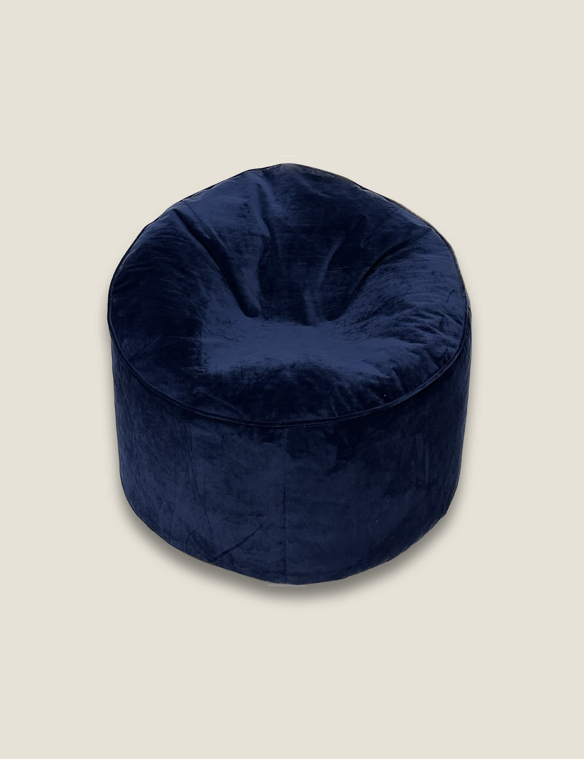 Kaikoo Velvet Beanbag - Dark Blue, Dark Blue