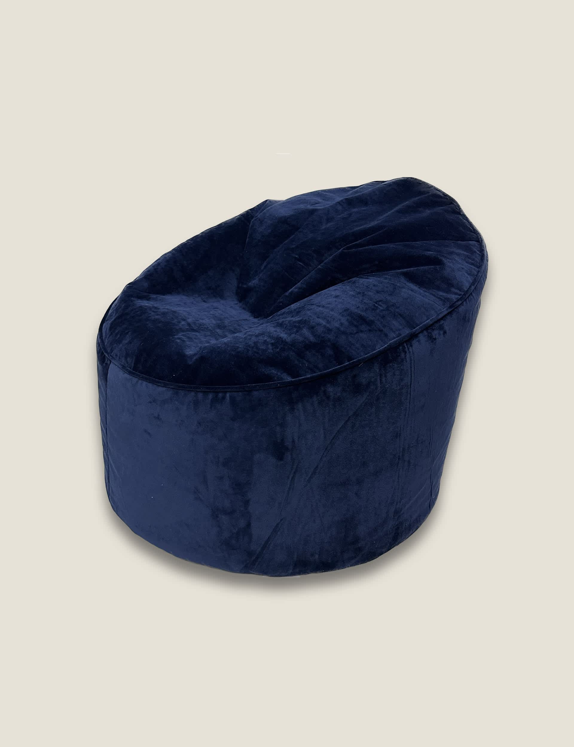 Kaikoo Velvet Beanbag - Dark Blue, Dark Blue