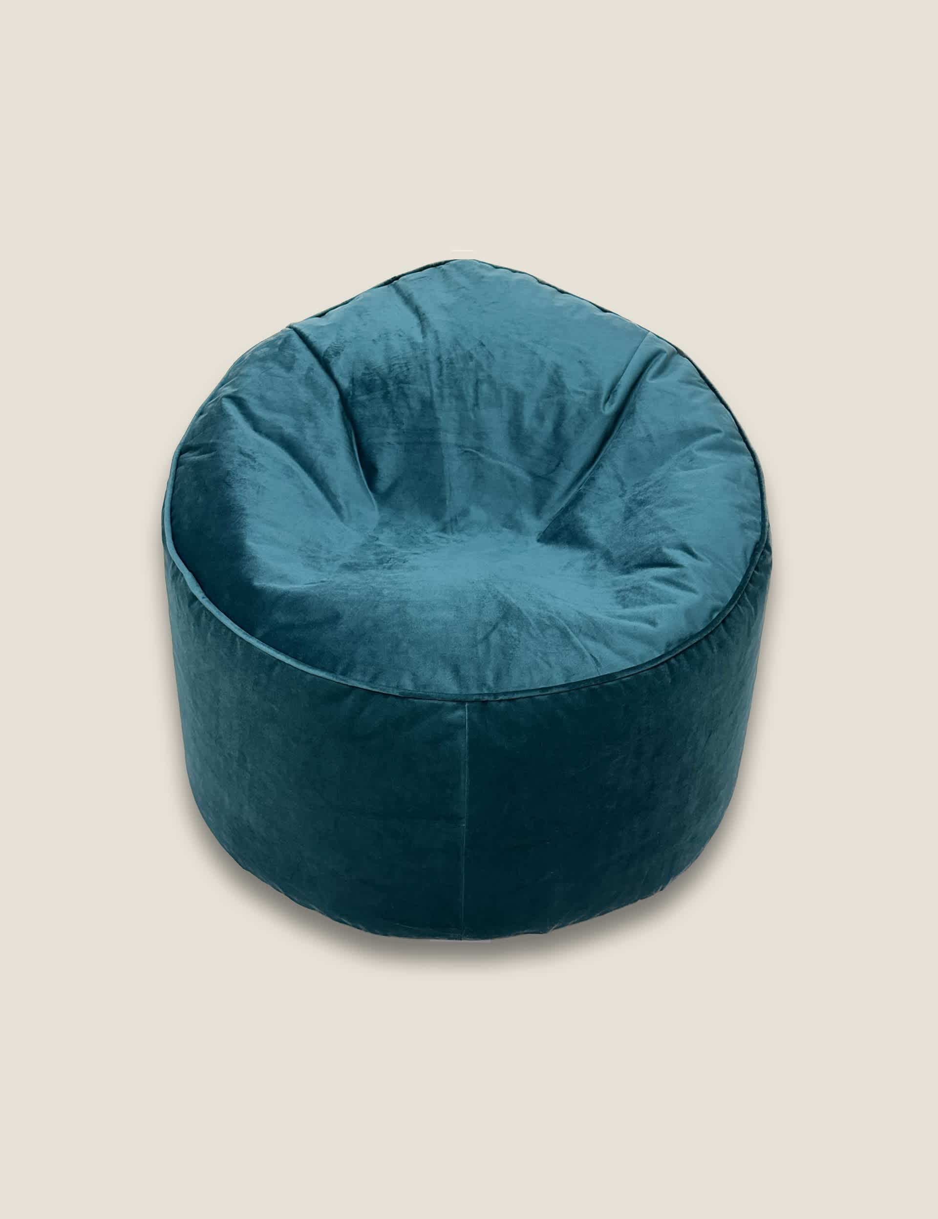 Kaikoo Teal Velvet Beanbag Chair - Teal Green, Teal Green