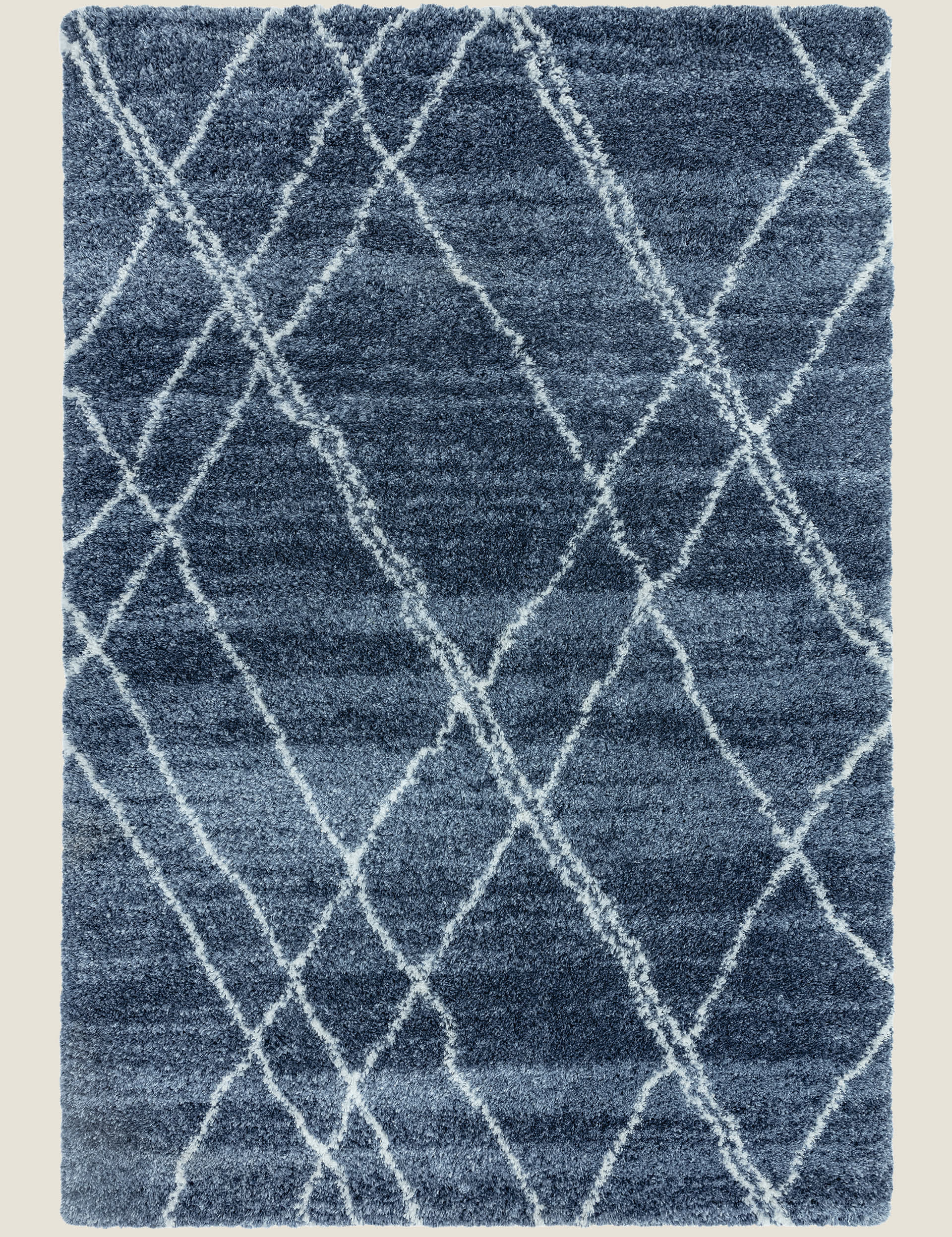 Asiatic Alto Moroccan Shaggy Rug - Blue, Blue