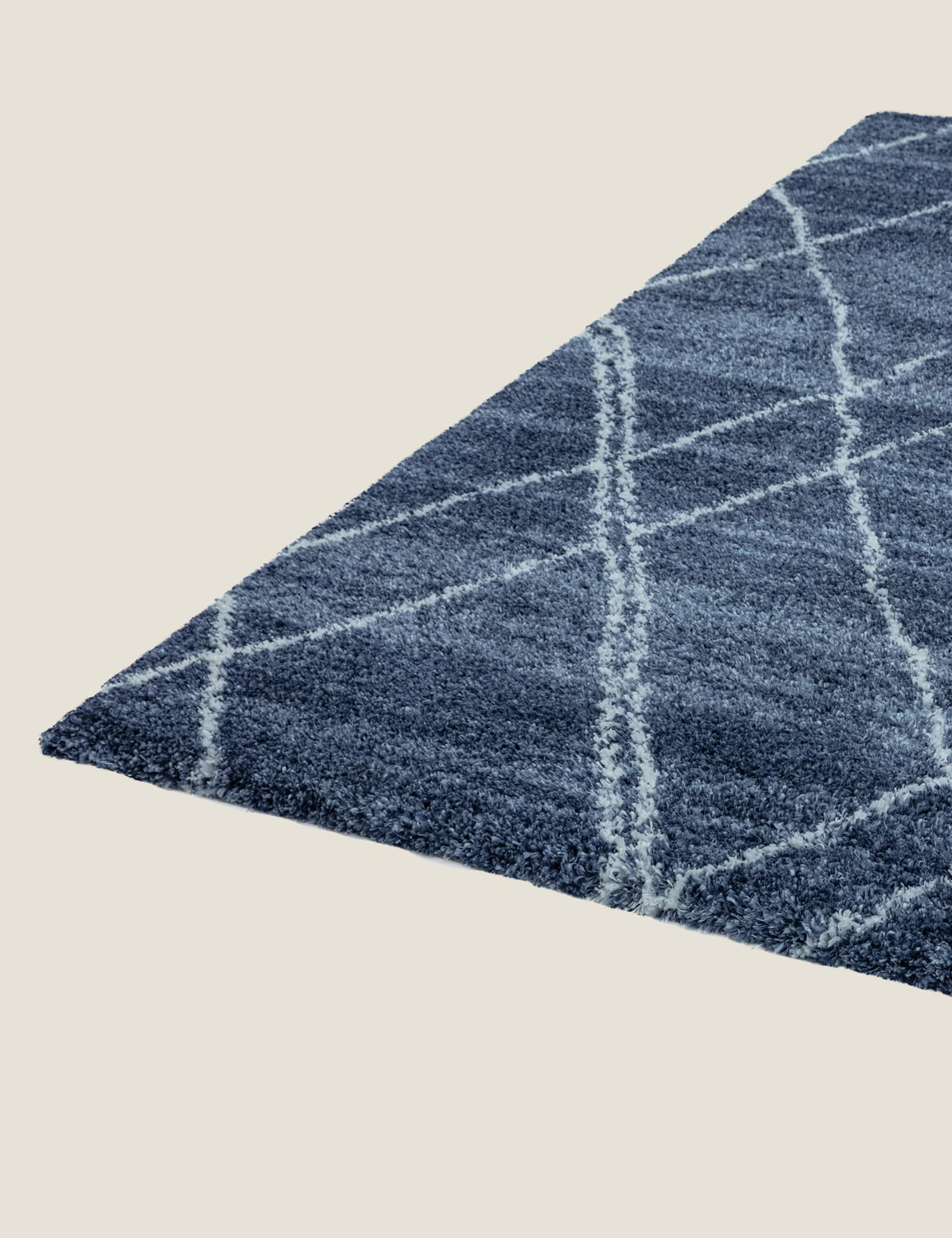 Asiatic Alto Moroccan Shaggy Rug - Blue, Blue