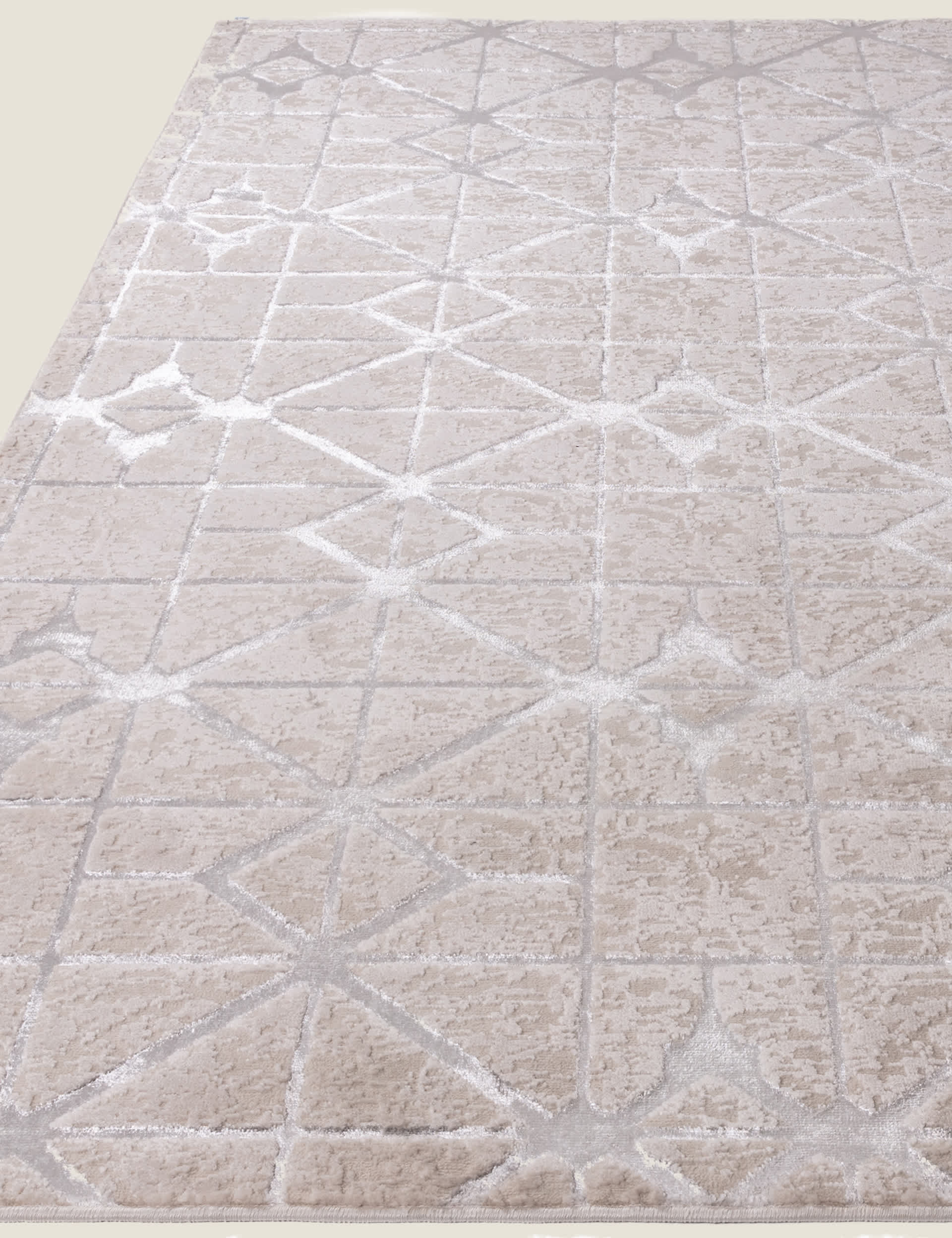 Asiatic Aurora Lattice Rug - Silver, Silver