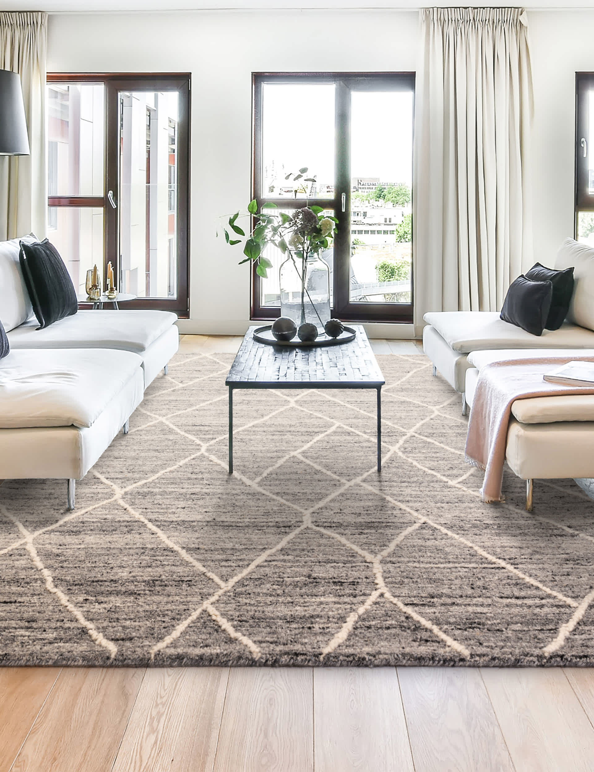 Asiatic Noah Pure Wool Rug - Grey, Grey,Beige