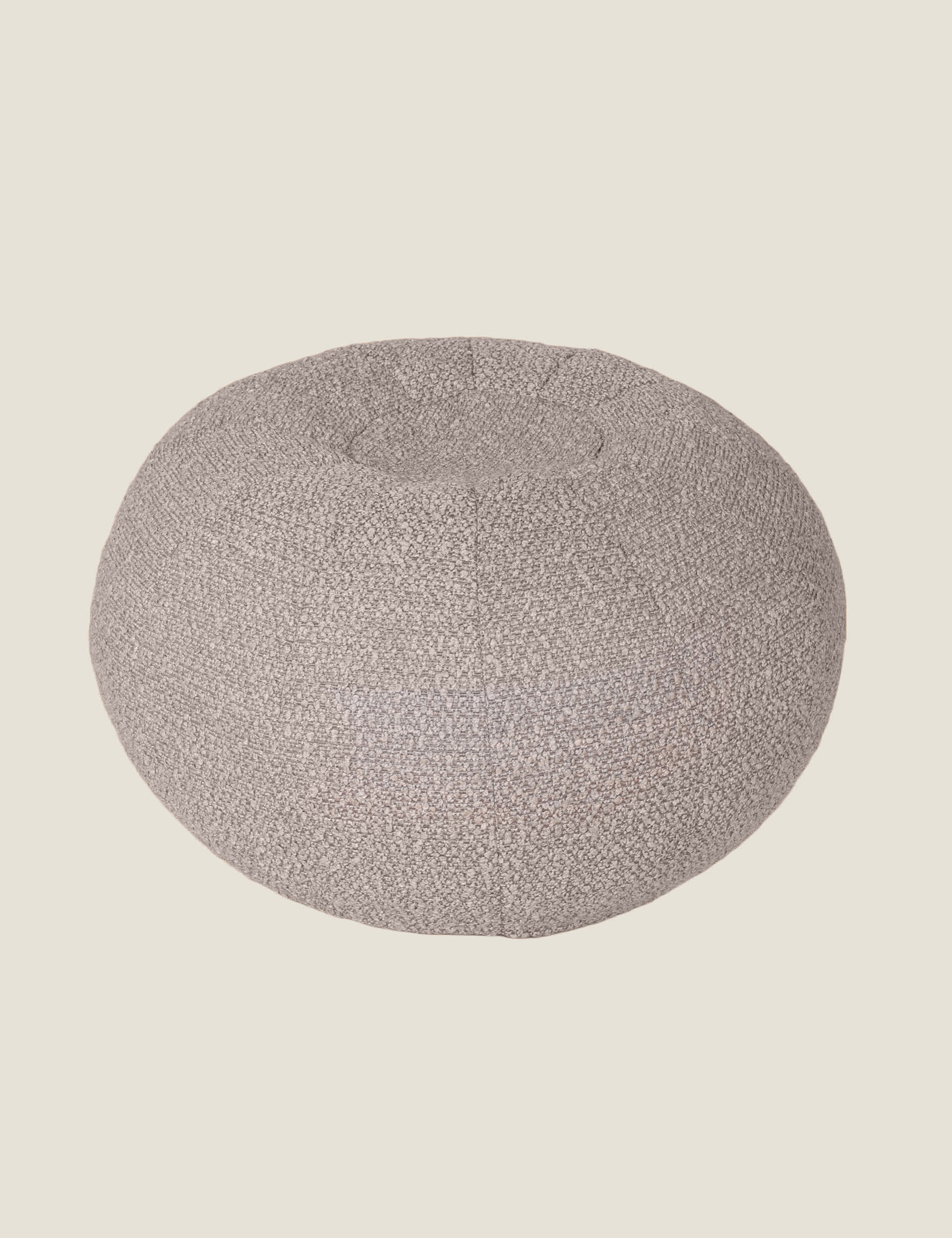 Kaikoo Boucl Round Pouffe - Grey, Grey