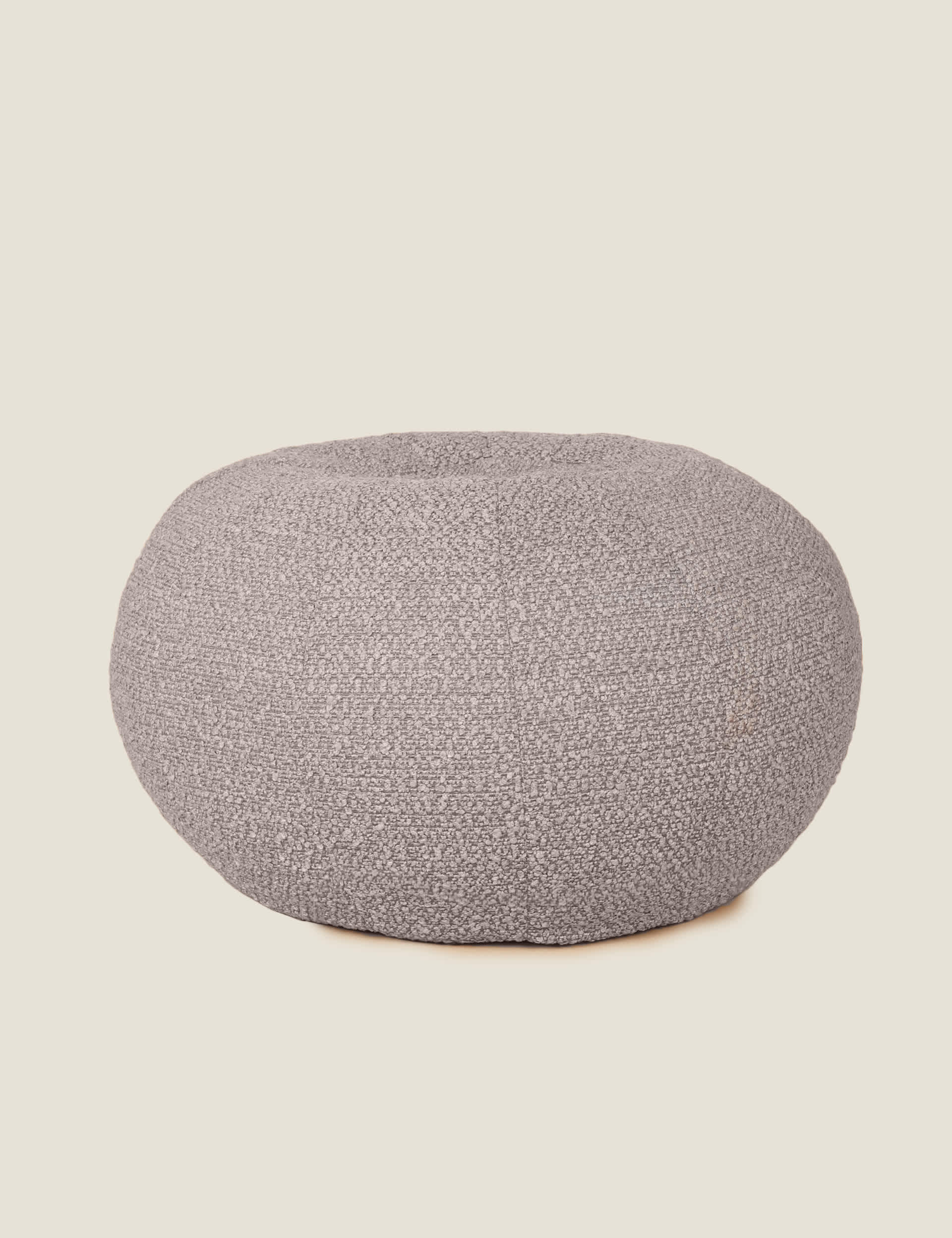 Kaikoo Boucl Round Pouffe - Grey, Grey