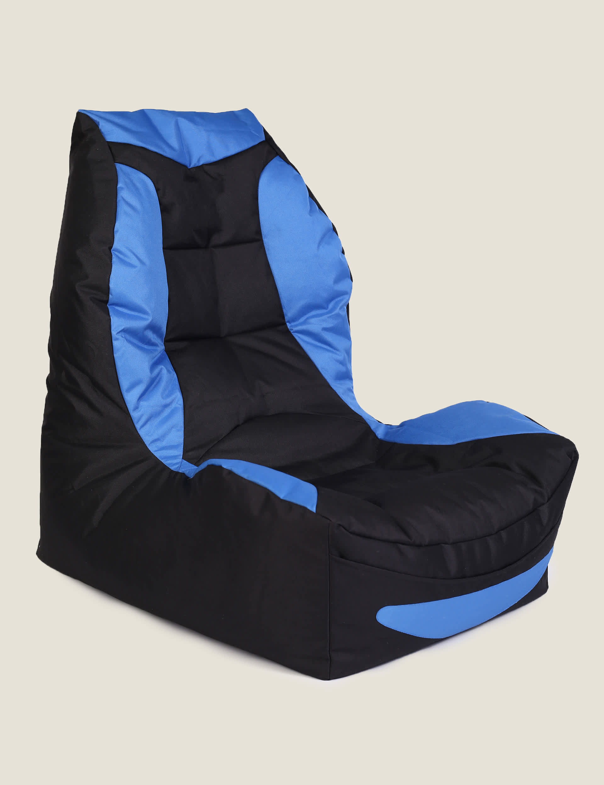 Kaikoo Colour Block Gaming Beanbag - Blue/Black, Blue/Black