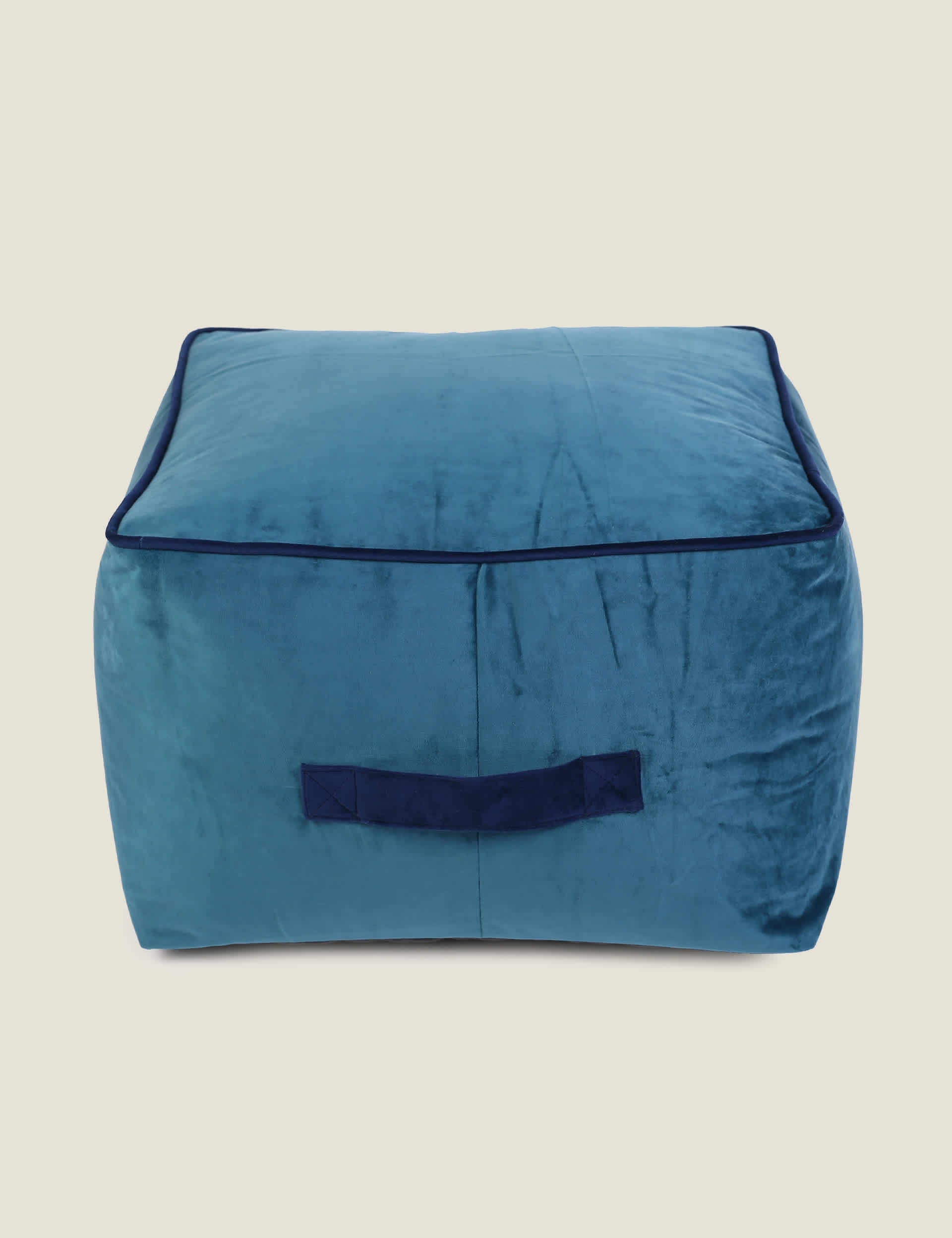 Kaikoo Velvet Square Pouffe - Teal, Teal