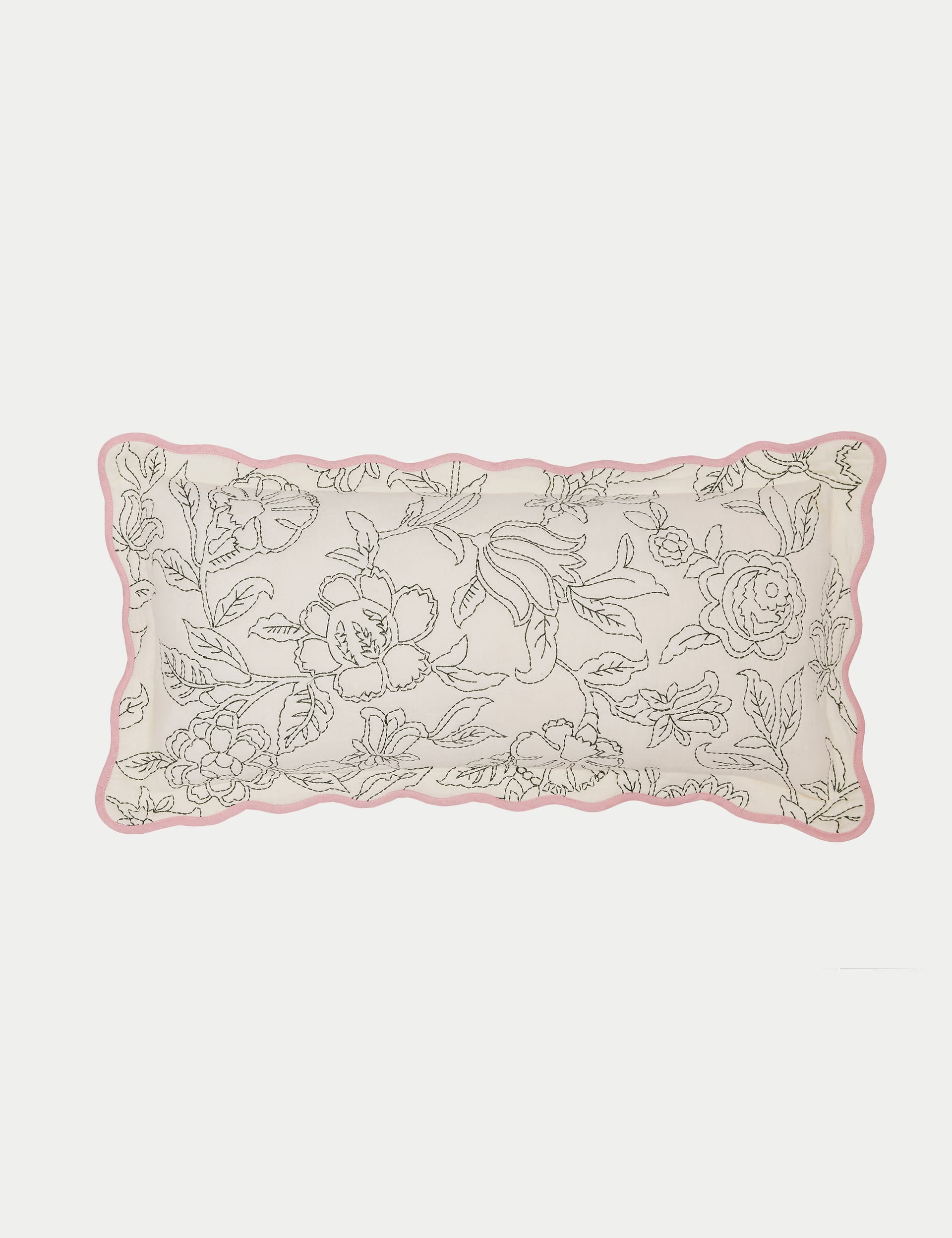 Joules Pure Cotton Juliette Embroidered Cushion - Cream Mix, Cream Mix