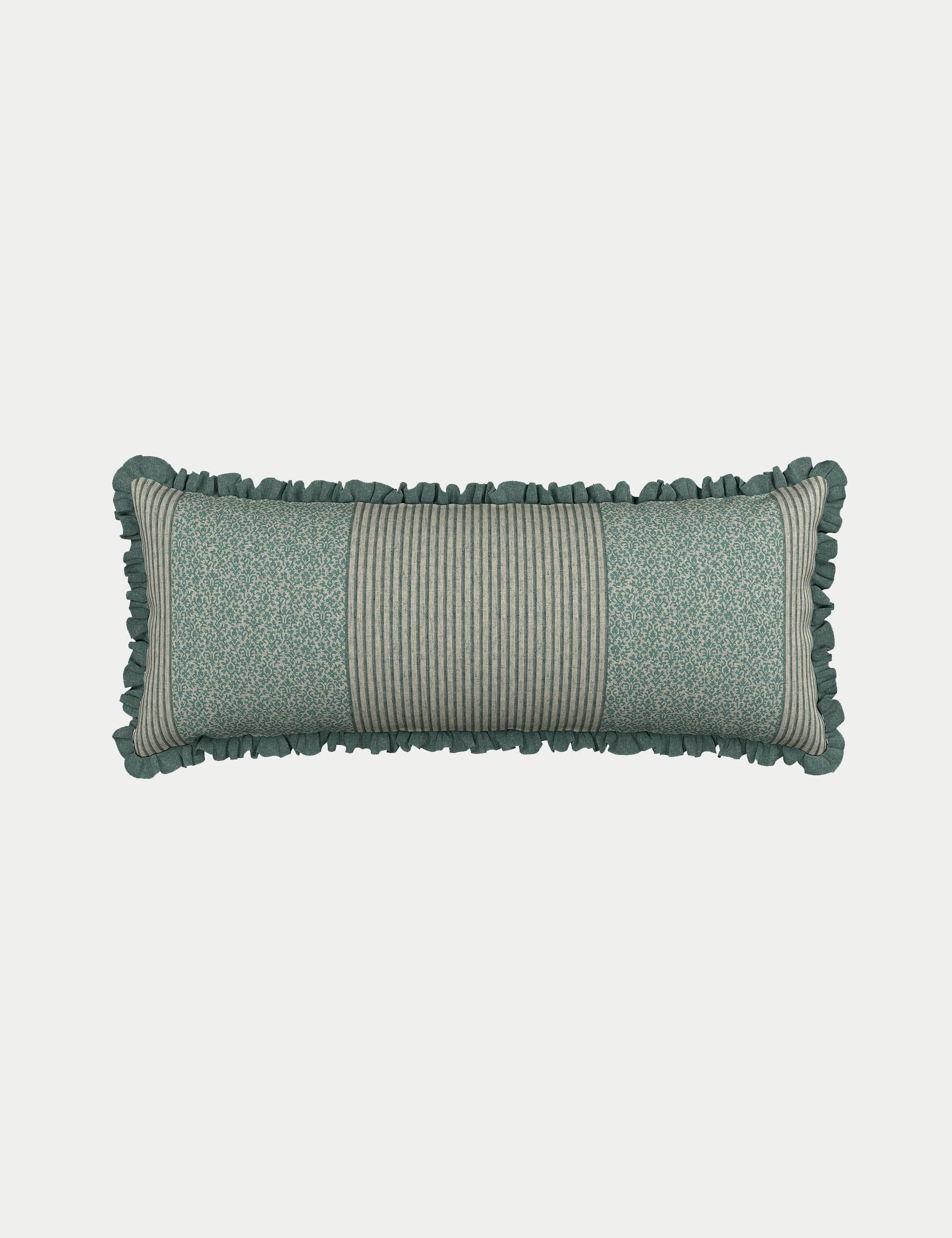 Bedeck Of Belfast Pure Cotton Clarence Cushion - Green Mix, Green Mix