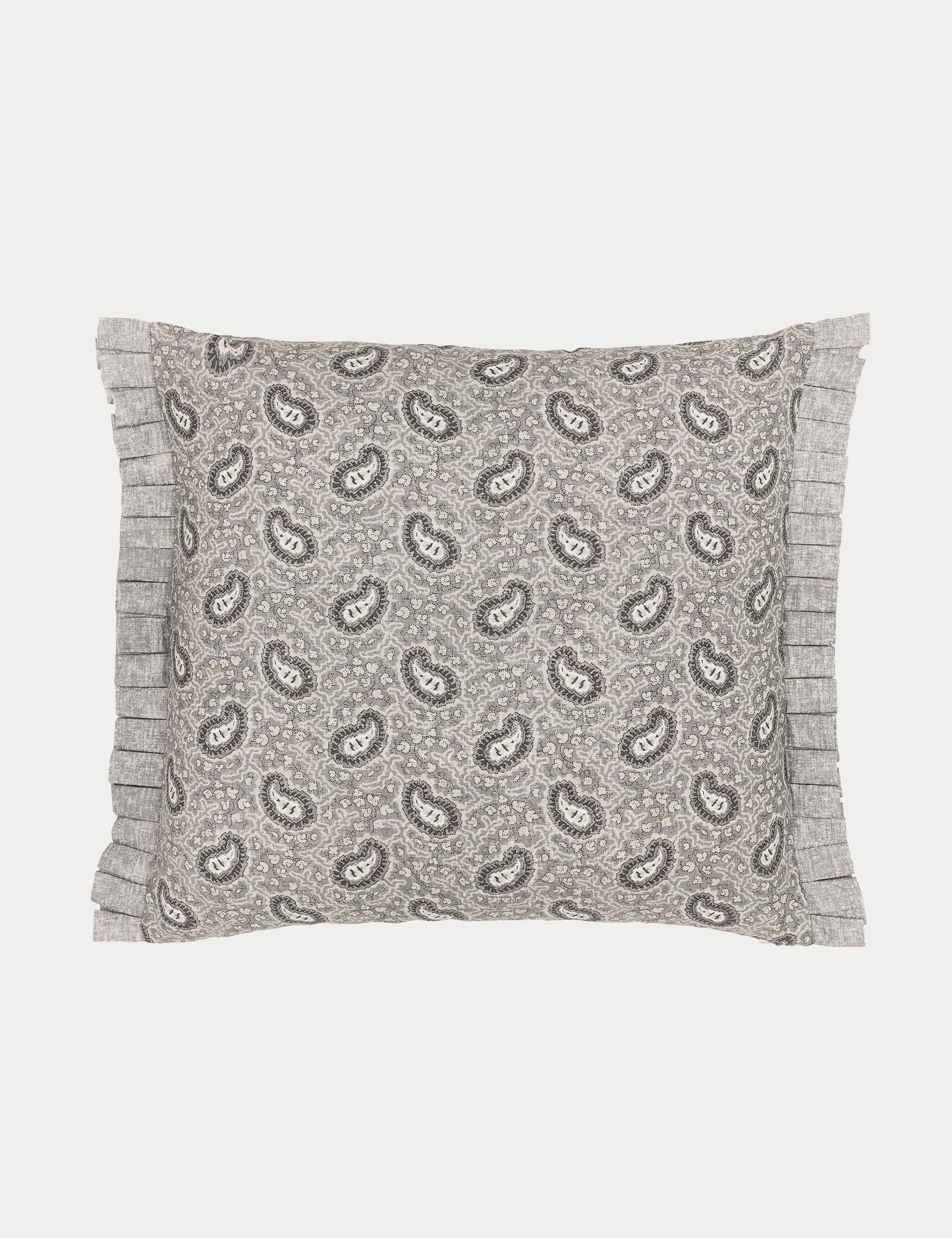 Bedeck Of Belfast Linen Blend Cora Cushion - Grey Mix, Grey Mix