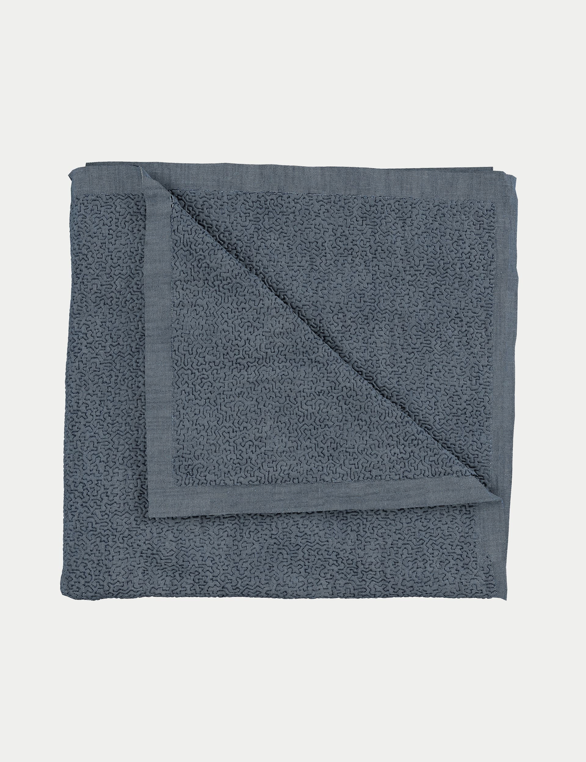 Bedeck Of Belfast Pure Cotton Delphine Throw - XL - Blue Mix, Blue Mix