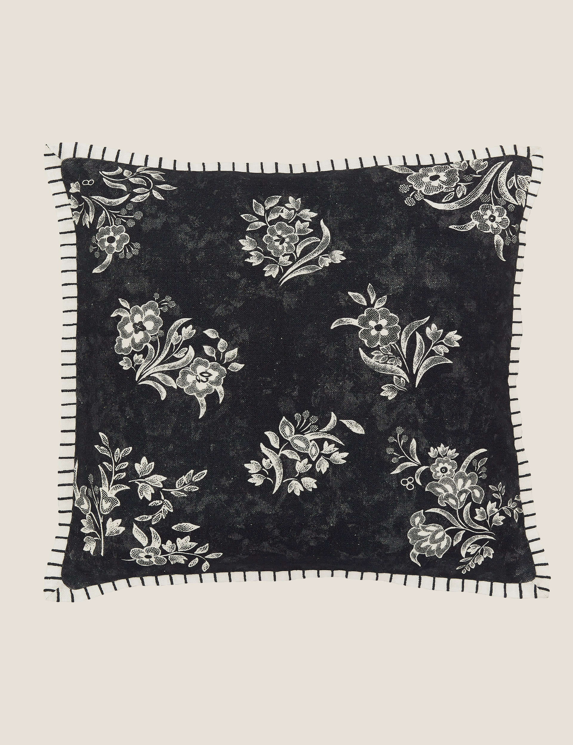 Burleigh X Bedeck Of Belfast Pure Cotton Regal Peacock Cushion - Charcoal Mix, Charcoal Mix