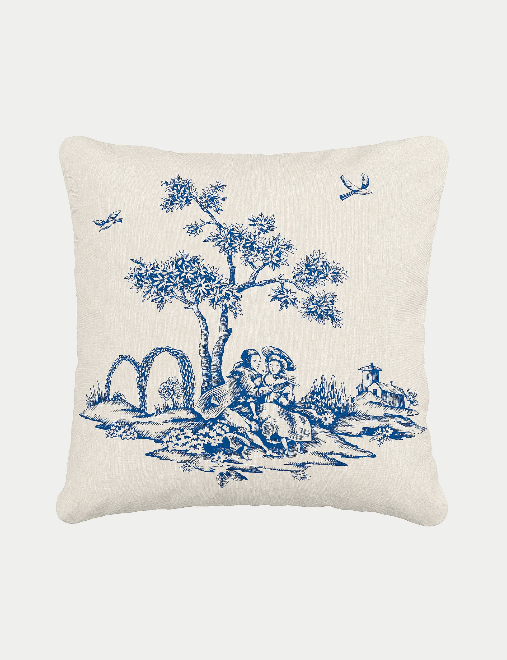 V&A Pure Cotton Enchanted Garden Cushion - Cream Mix, Cream Mix