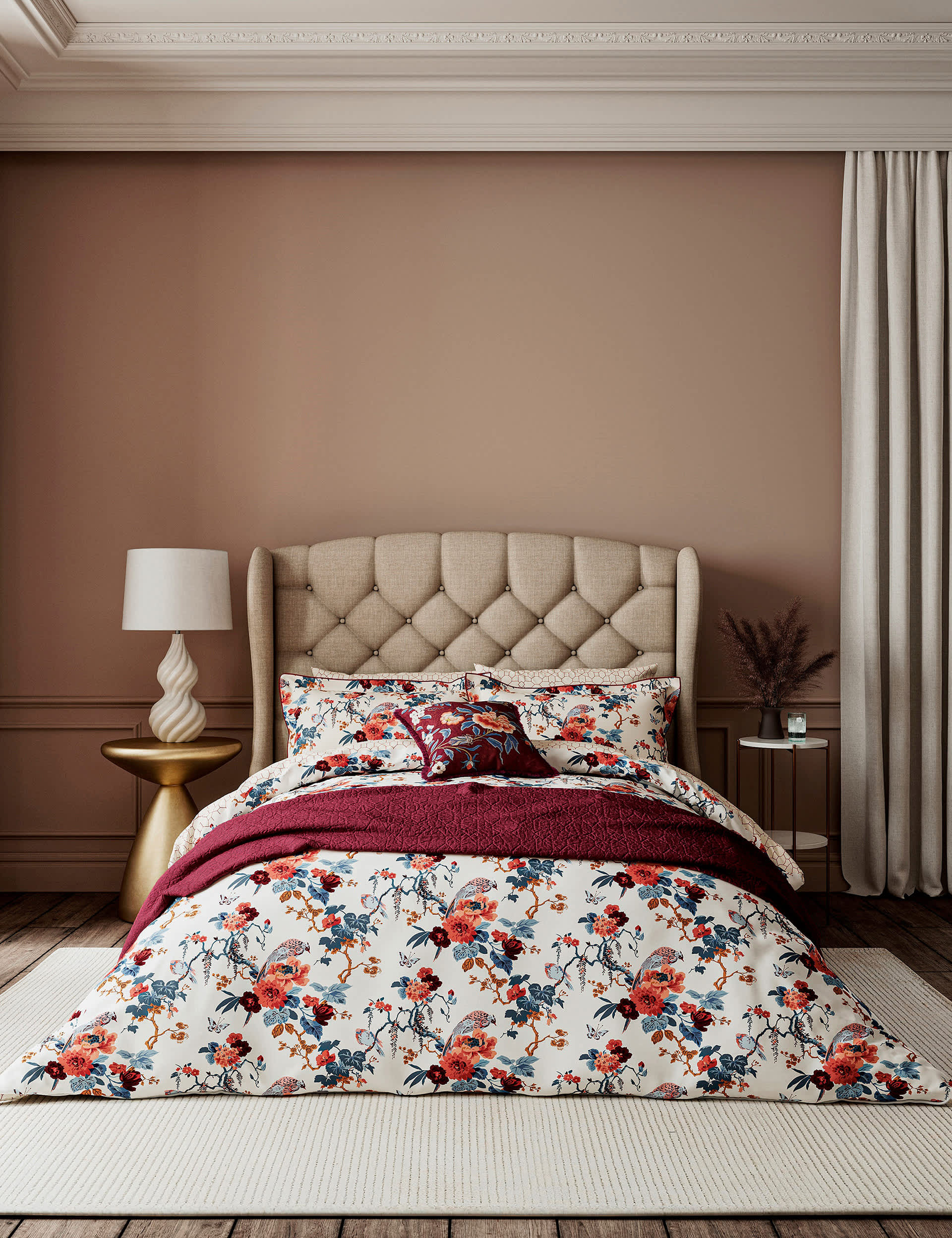 V&A Pure Cotton Chinoiserie Charm Bedding Set - SGL - Multi, Multi