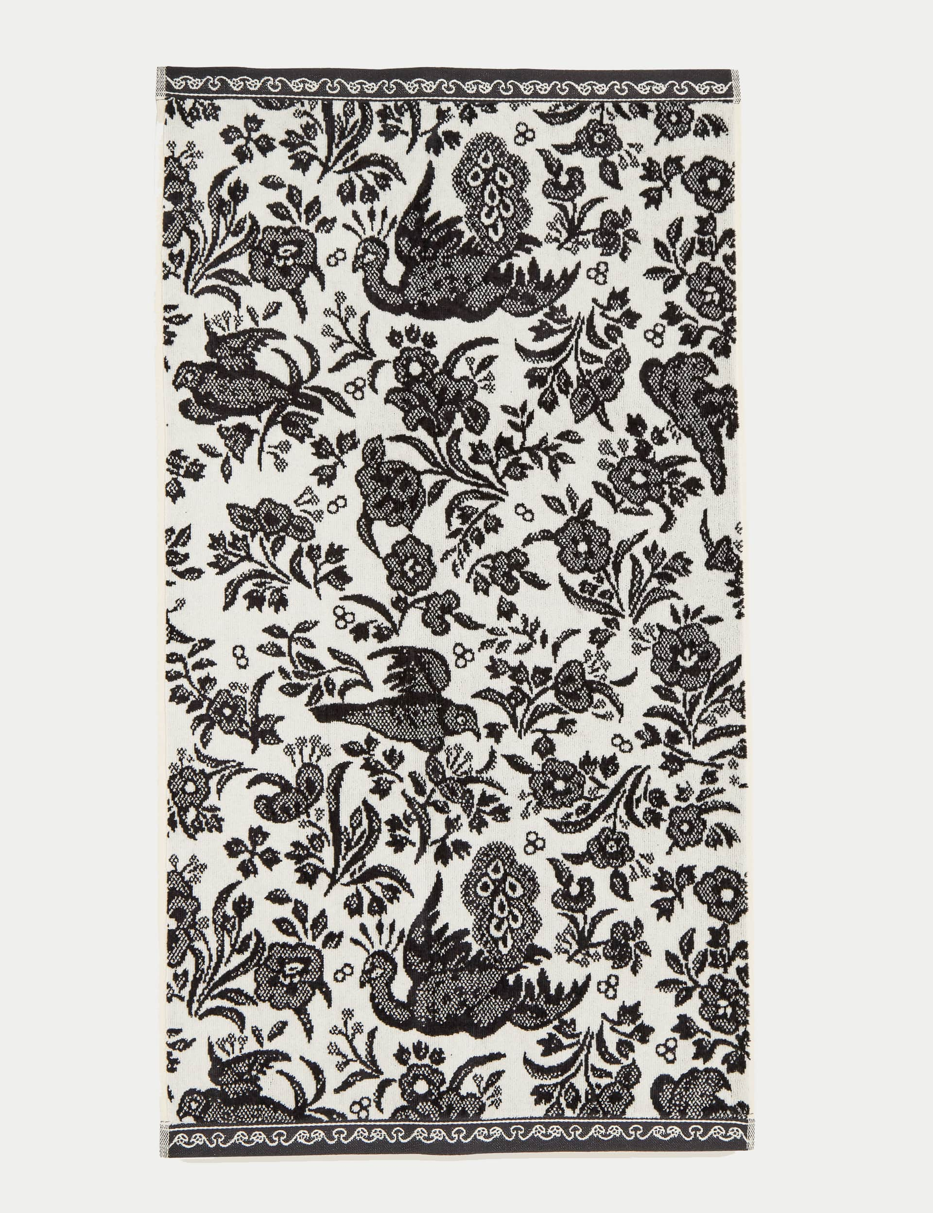 Burleigh X Bedeck Of Belfast Pure Cotton Regal Peacock Towel - HAND - Charcoal Mix, Charcoal Mix