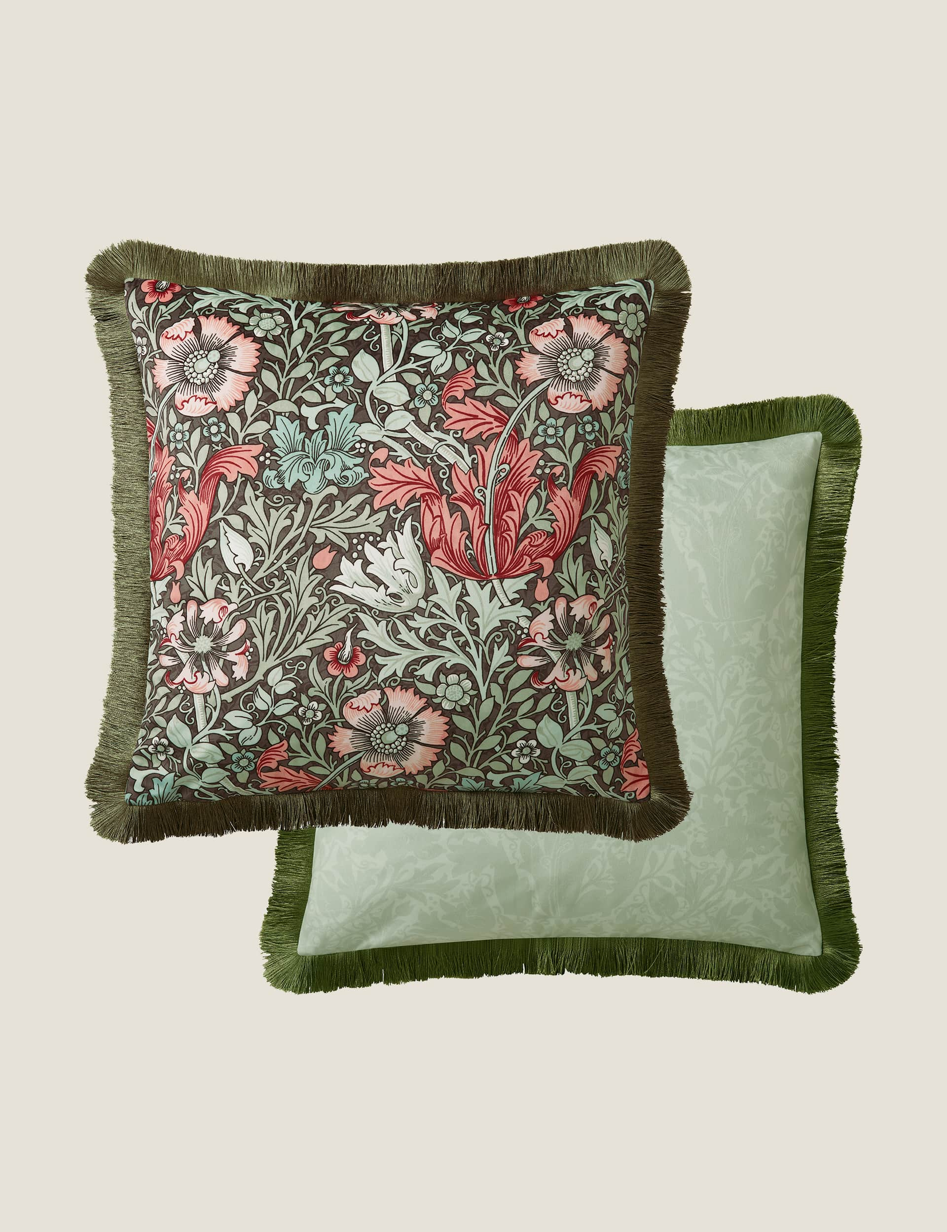 William Morris At Home Velvet Compton Cushion - Multi, Multi