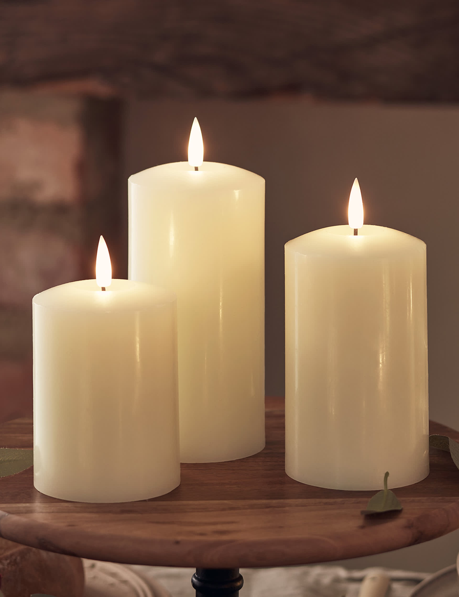 Lights4Fun TruGlow Rechargeable Pillar LED Candle - Ivory, Ivory