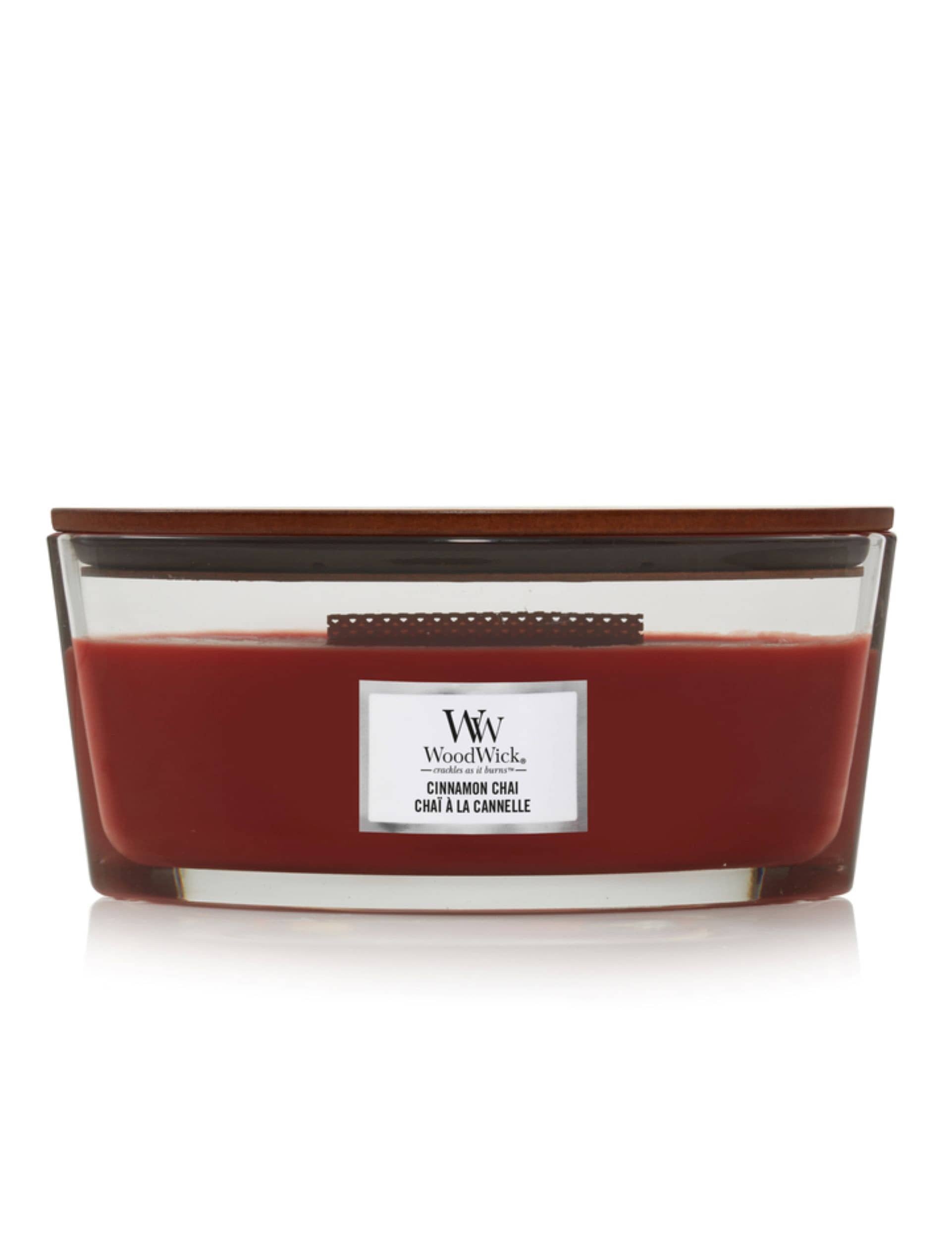 Woodwick Cinnamon Chai Ellipse Jar Candle - Red, Red