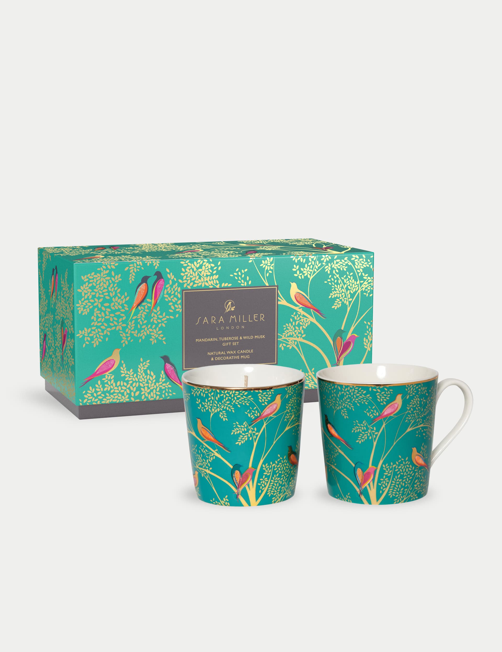 Sara Miller Chelsea Mug & Scented Candle Gift Set - Green, Green