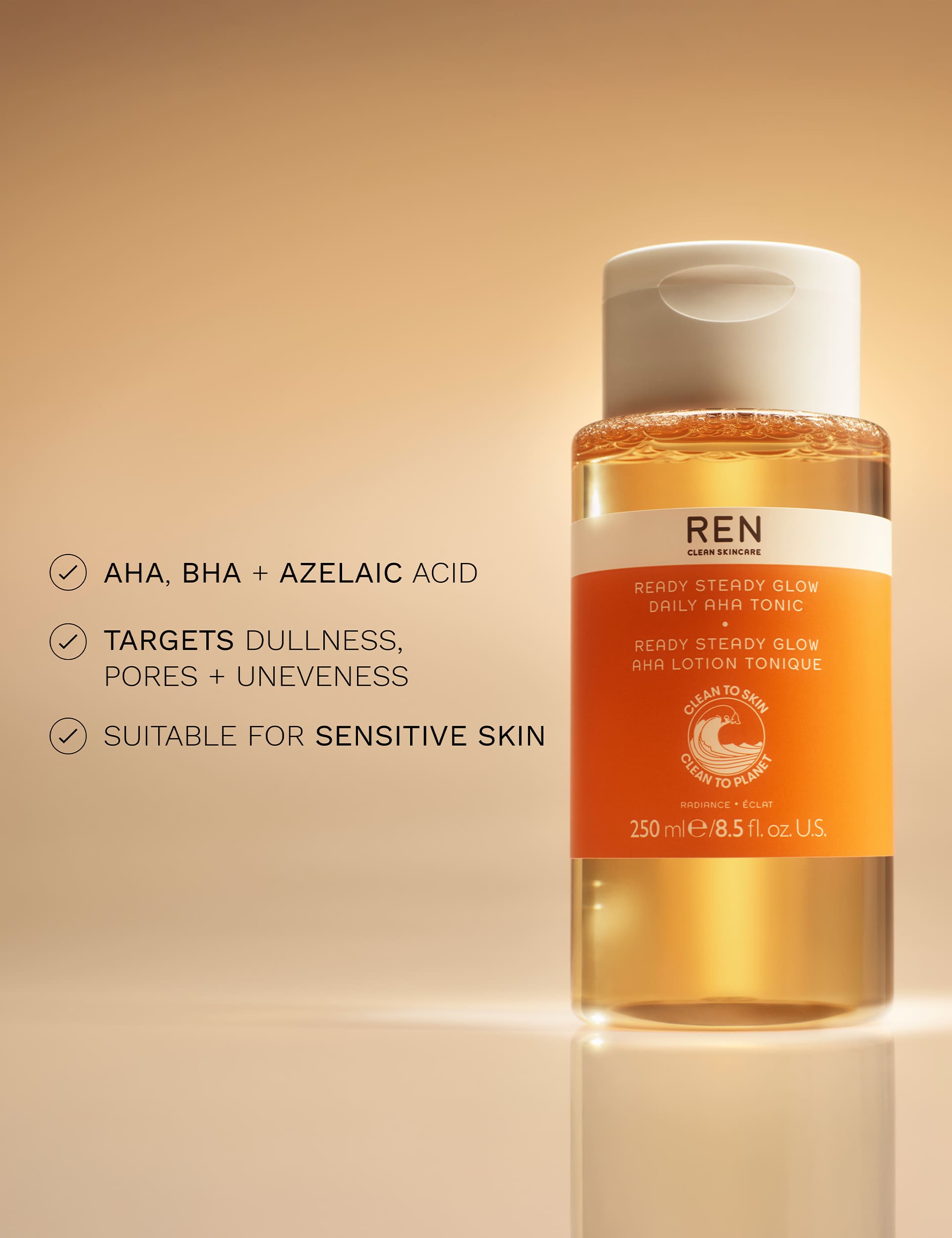 Ren Ready Steady Glow Daily AHA Tonic 250ml