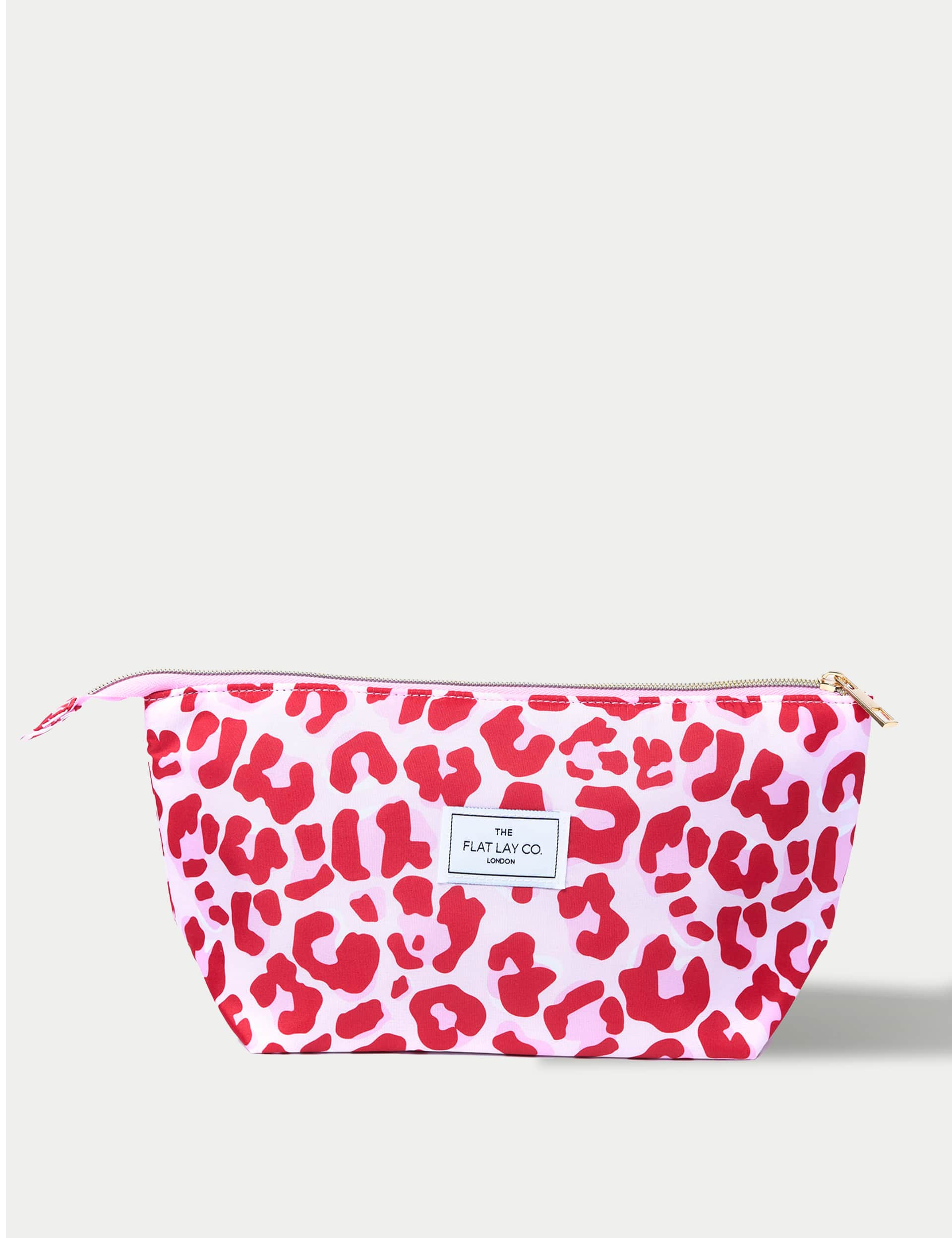 Flat Lay Co Essential Makeup Pouch In Pink Leopard