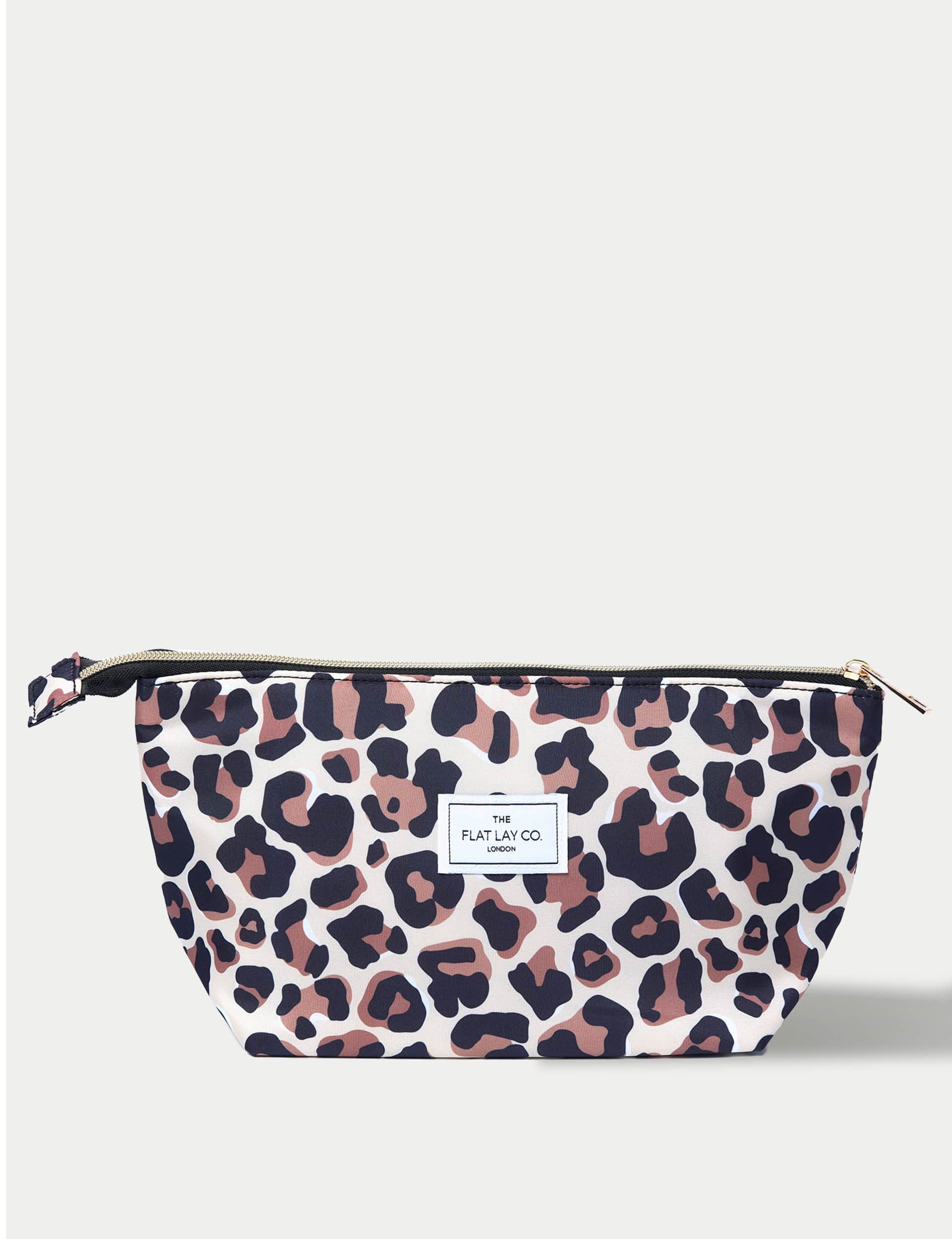 Flat Lay Co Women's Essential Makeup Pouch In Leopard Print