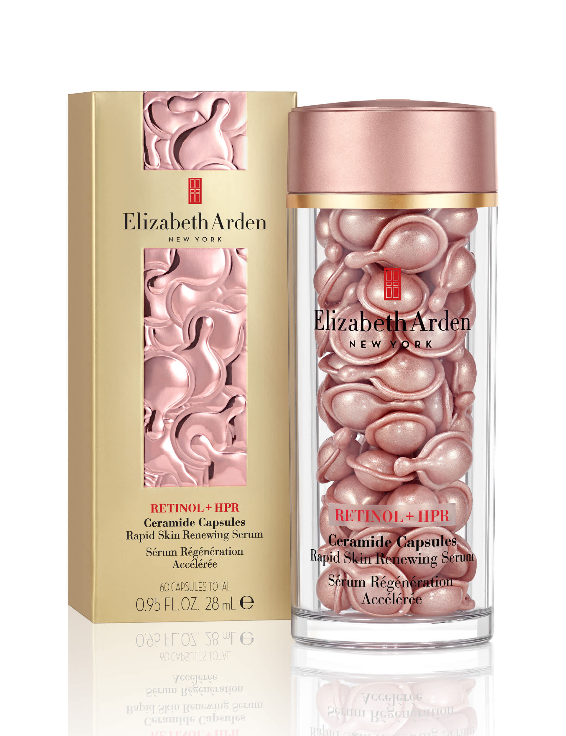 Elizabeth Arden RETINOL + HPR Ceramide Capsules Rapid Skin Renewing Serum, 60-Piece