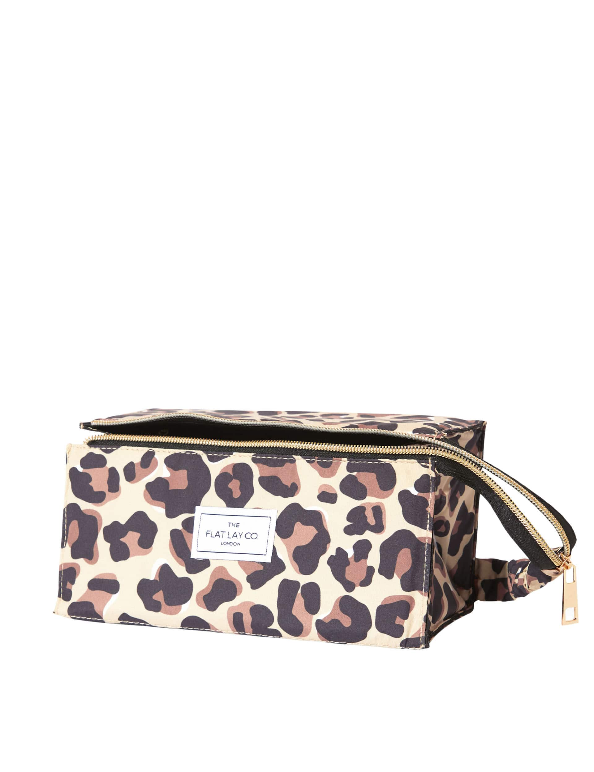 The Flat Lay Co. Women's Makeup Box Bag In Leopard Print