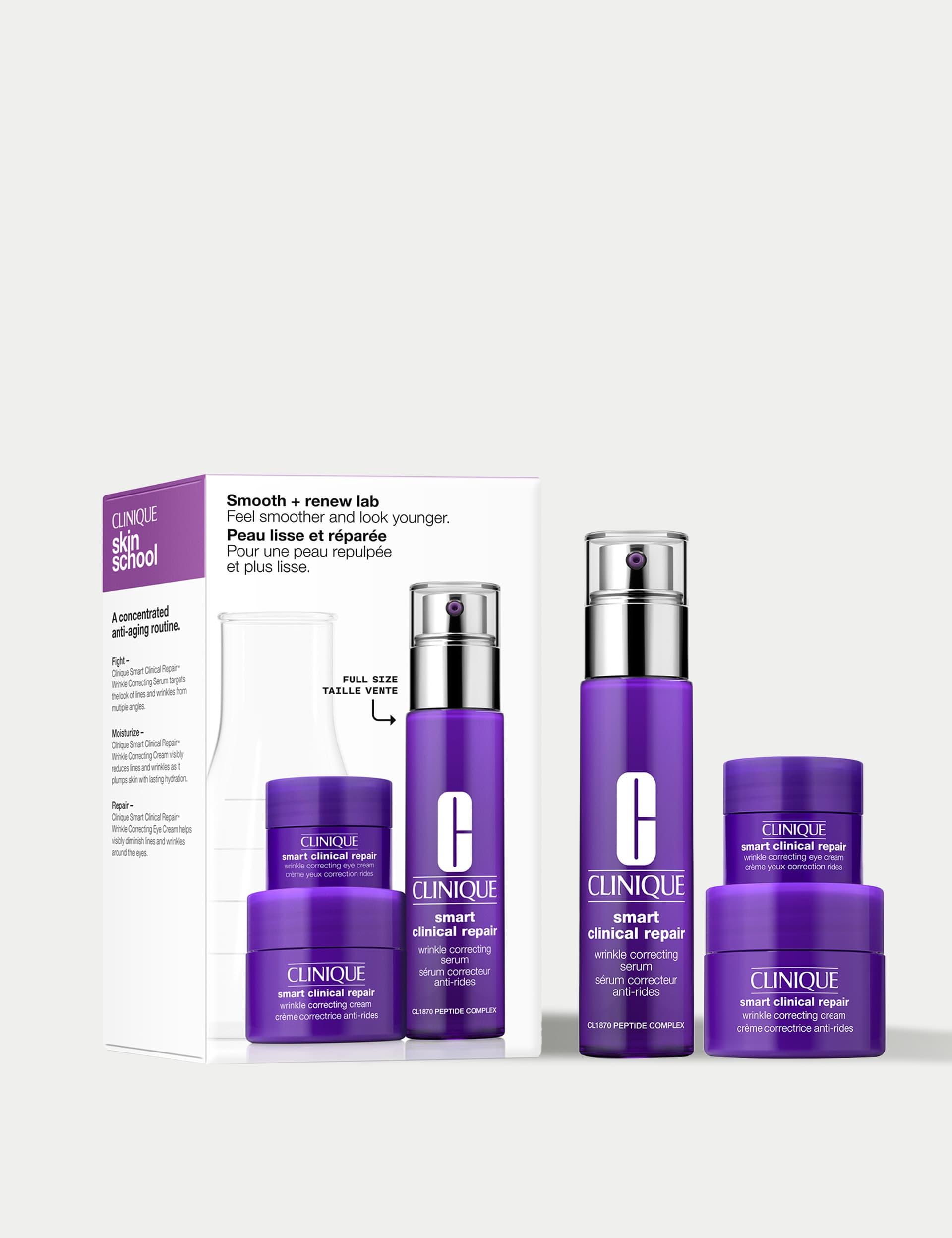 Clinique Women's Skin School Supplies: Smooth + Renew Lab Serum Skincare Set