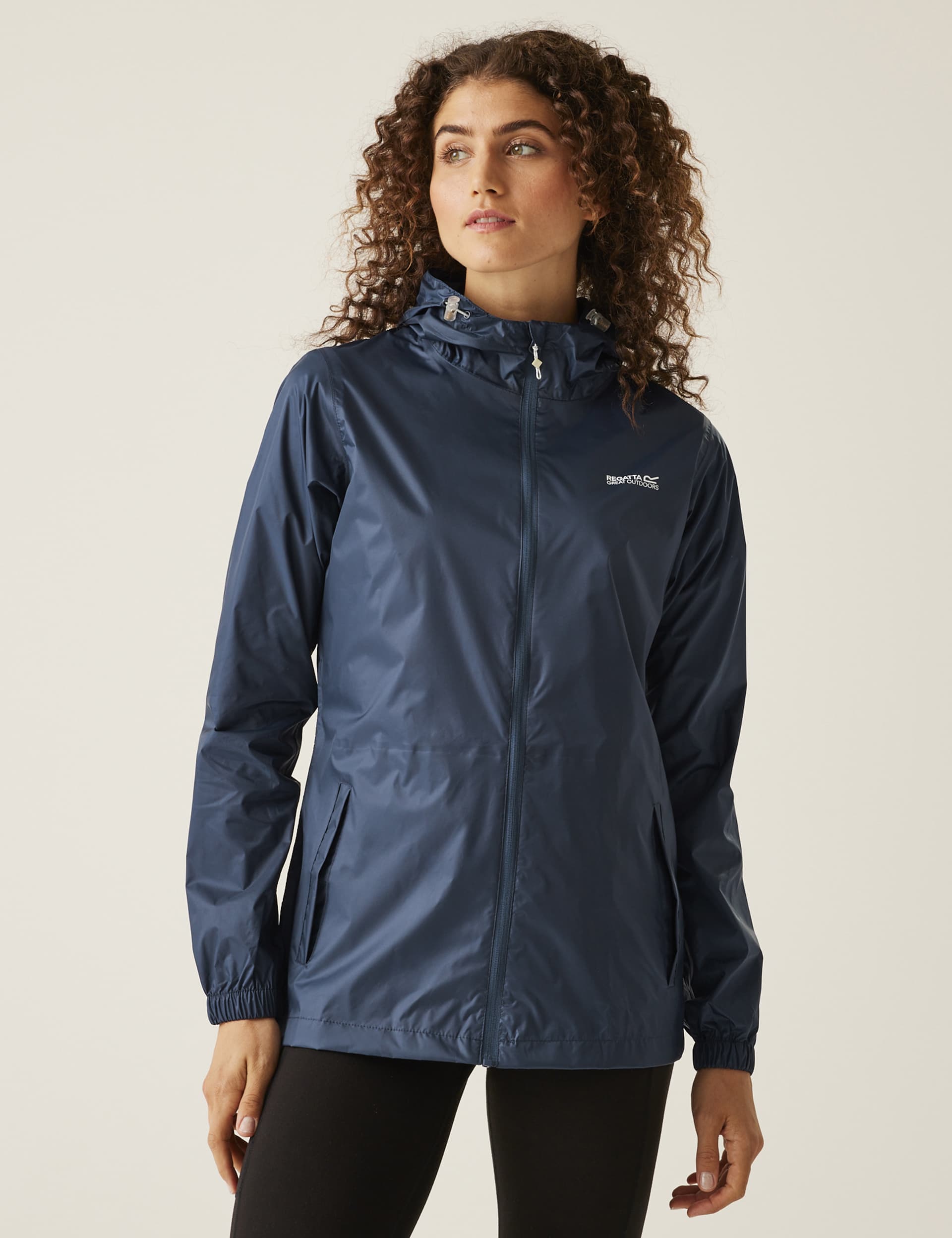 Regatta Women's Pack It III Waterproof Packable Jacket - 14 - Blue Denim, Blue Denim,Black