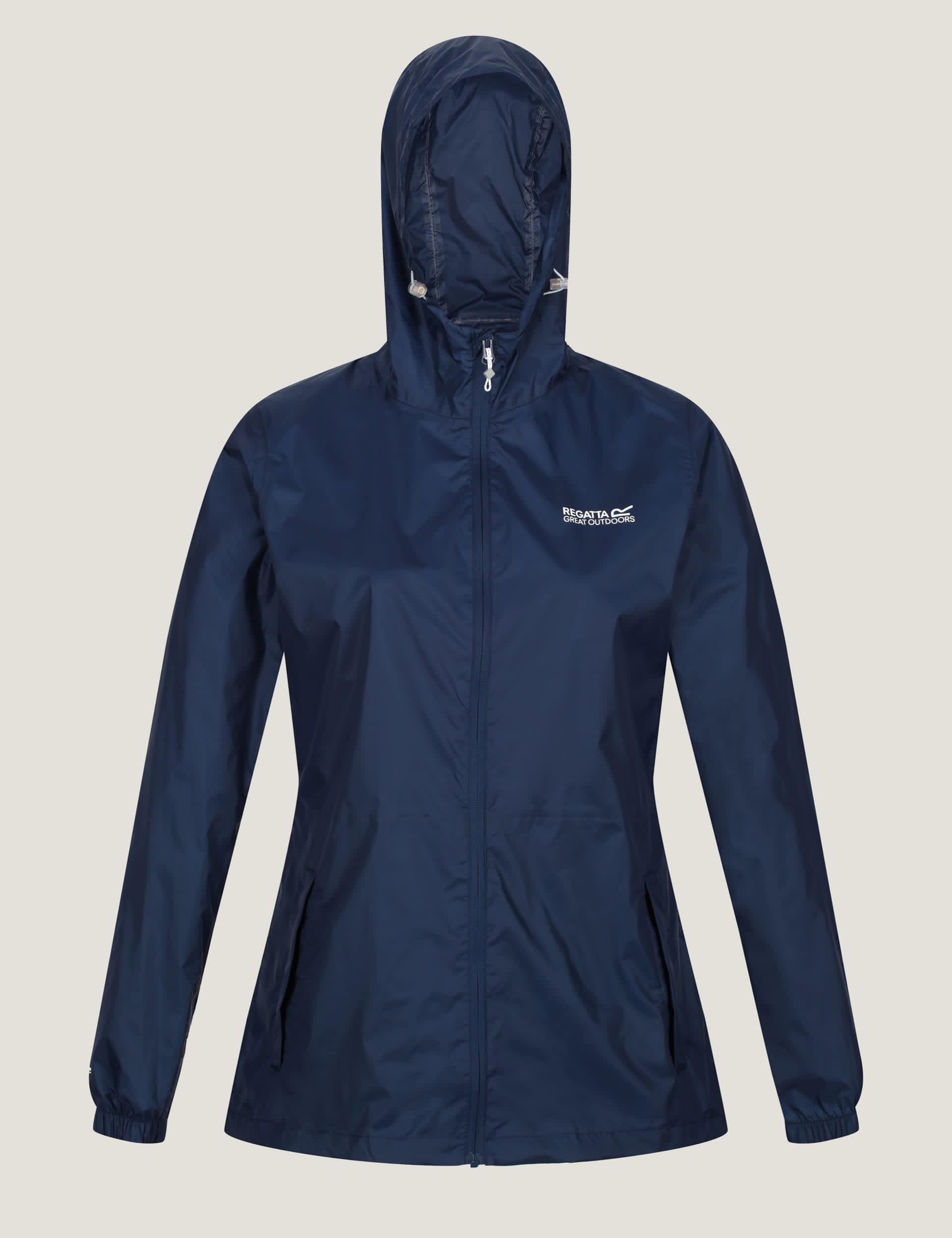 Regatta Women's Pack It III Waterproof Packable Jacket - 12 - Blue Denim, Blue Denim,Black