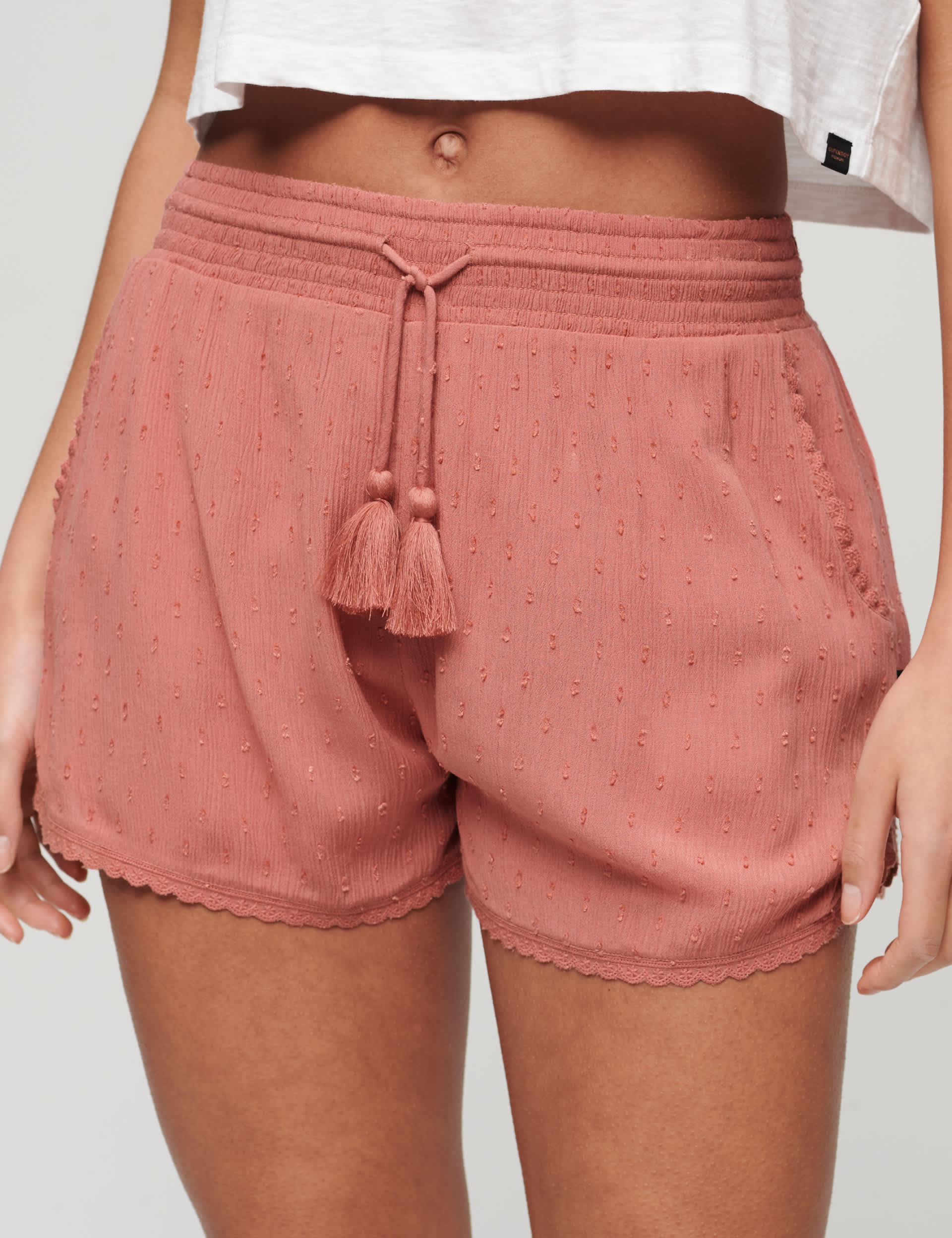 Superdry Textured Shorts - 14 - Pink, Pink