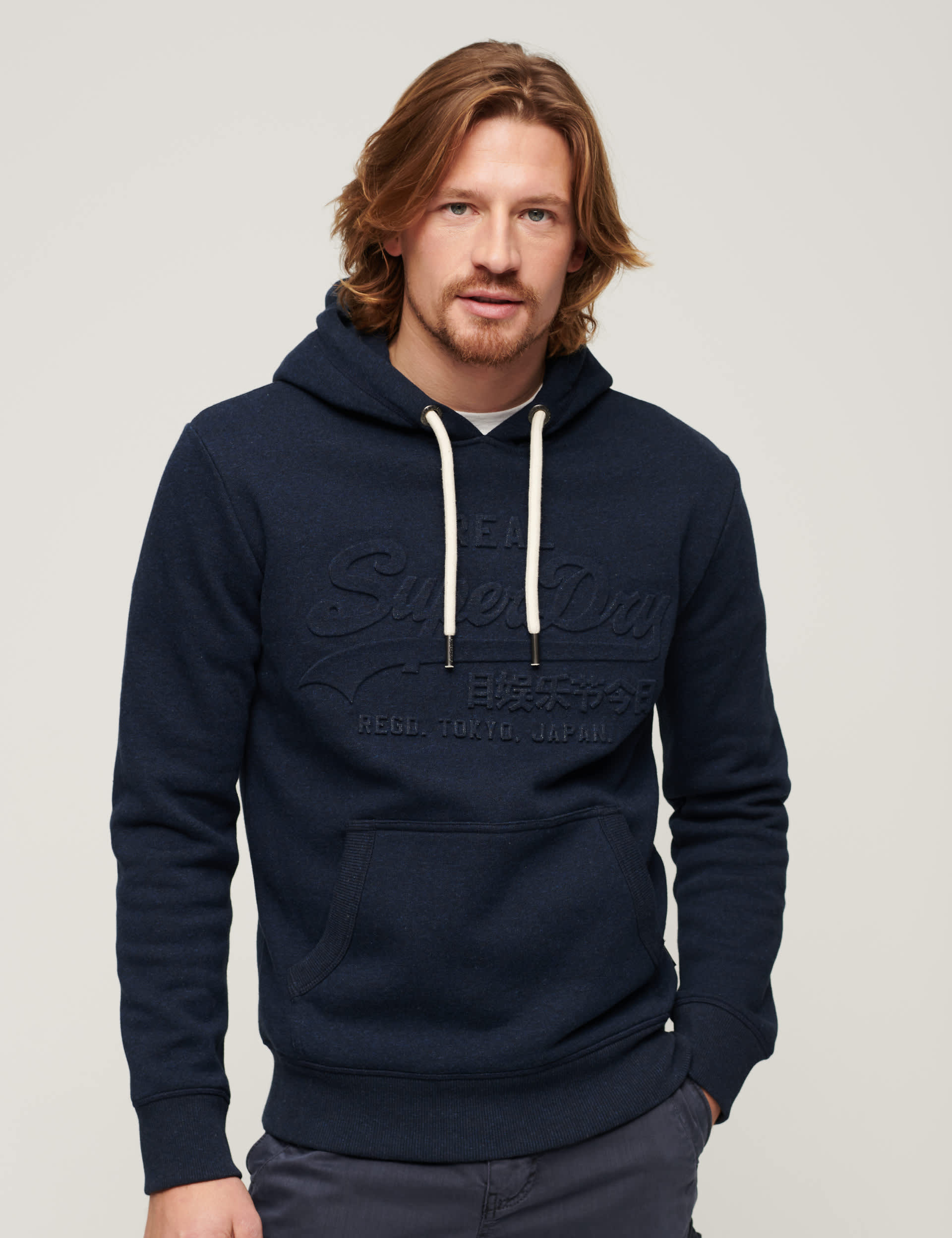 Superdry Men's Cotton Rich Logo Hoodie - S - Black, Black