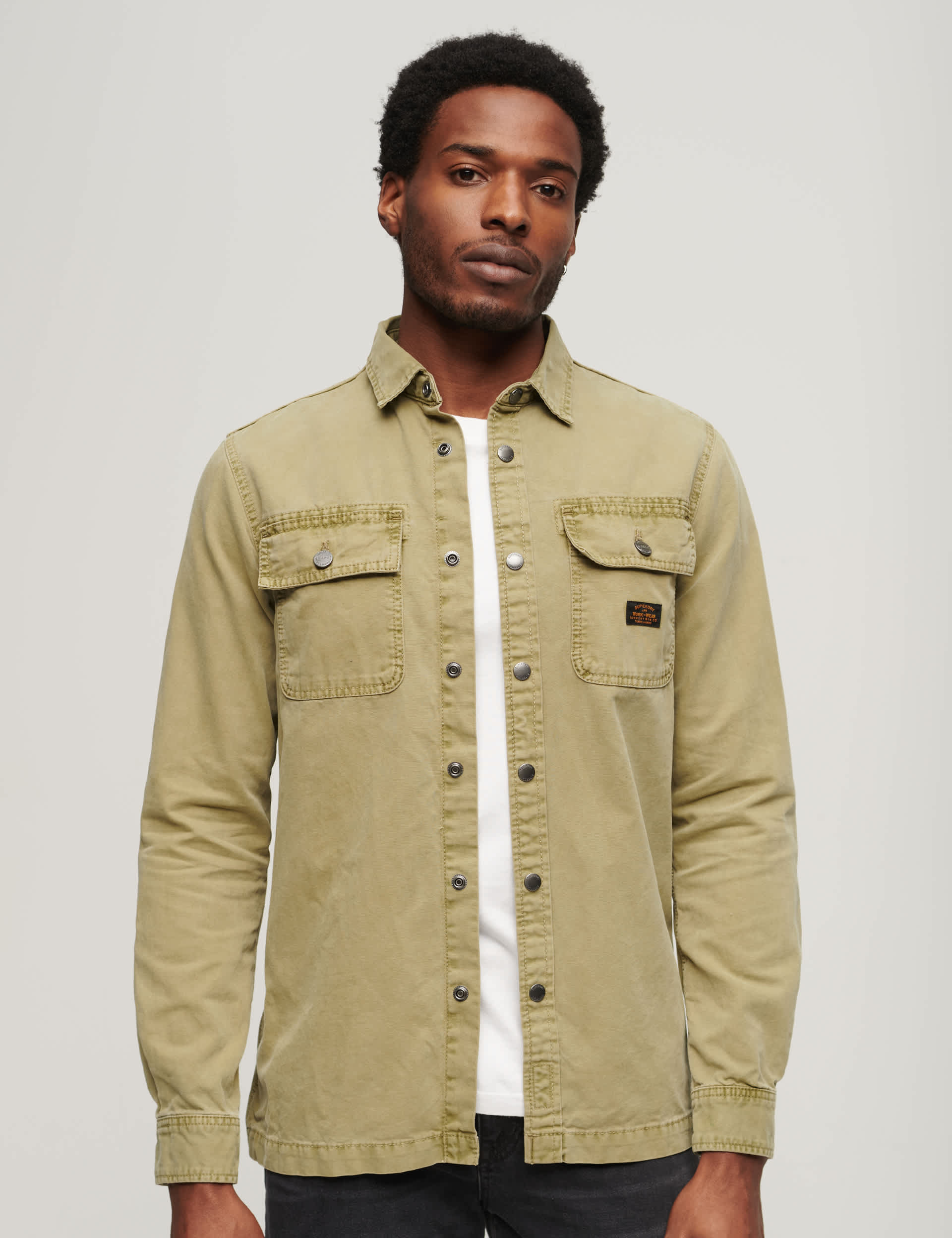 Superdry Men's Pure Cotton Utility Overshirt - Green, Green