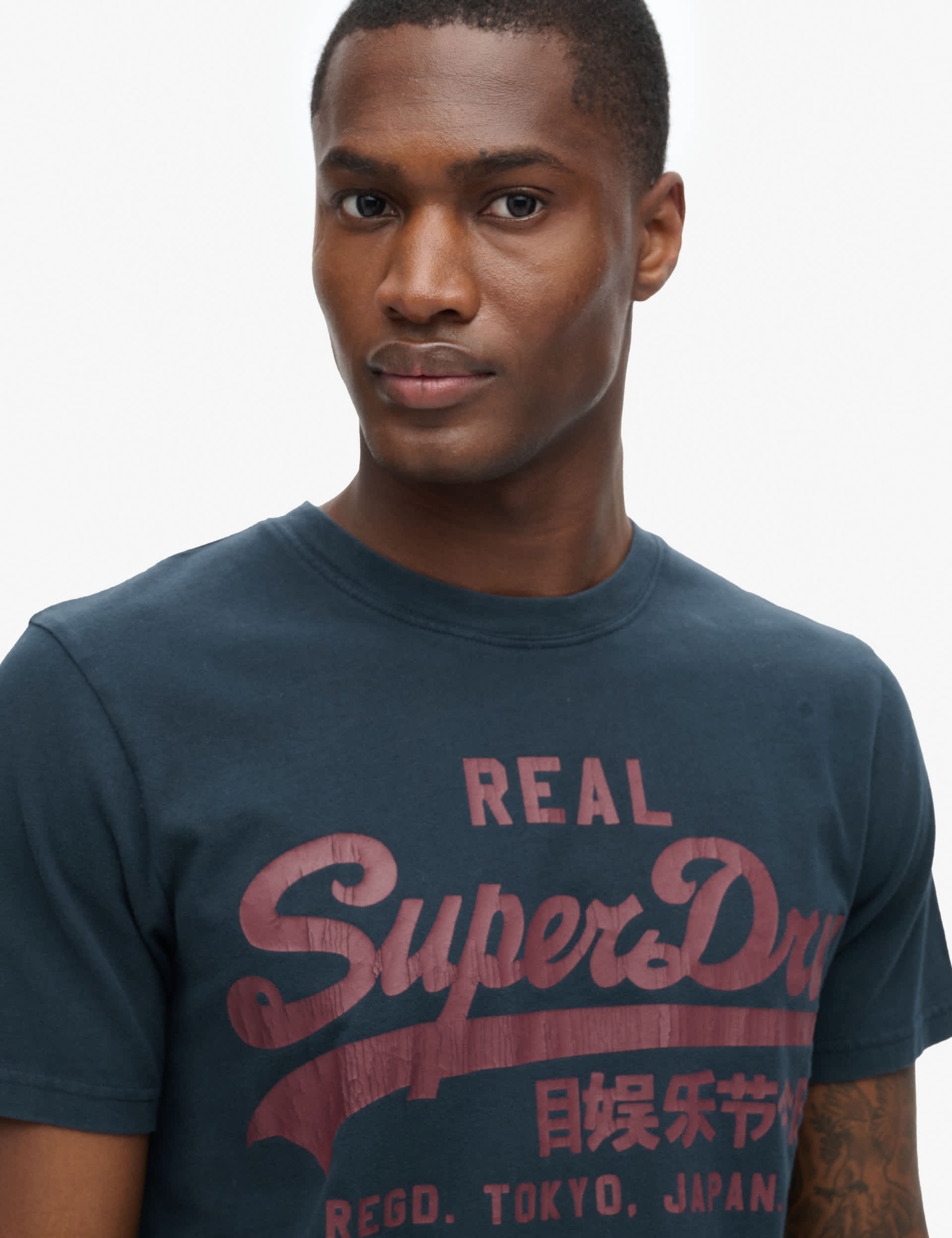 Superdry Men's Pure Cotton Logo T-Shirt - Navy, Navy