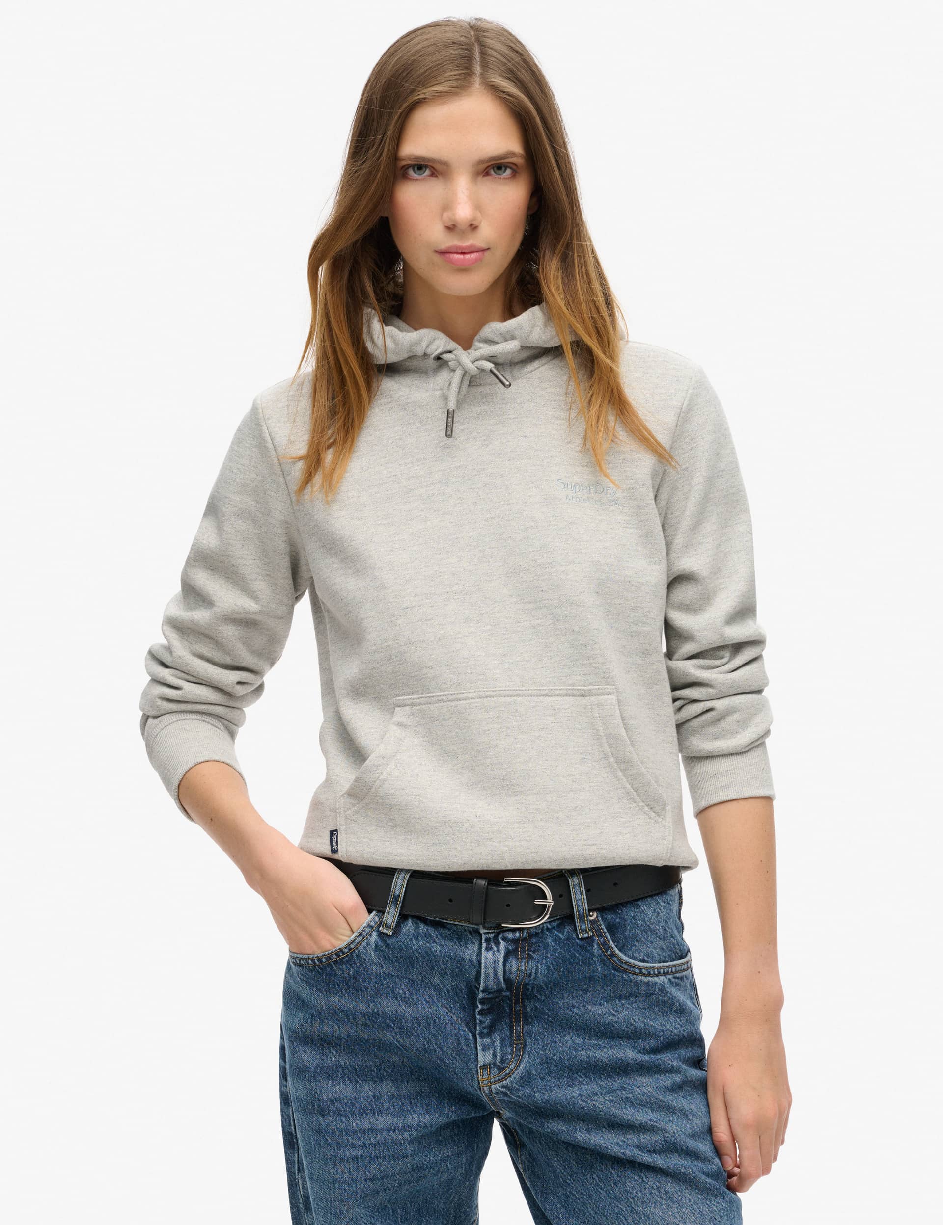 Superdry Women's Cotton Rich Hoodie - 16 - Grey, Grey,Tan,Beige