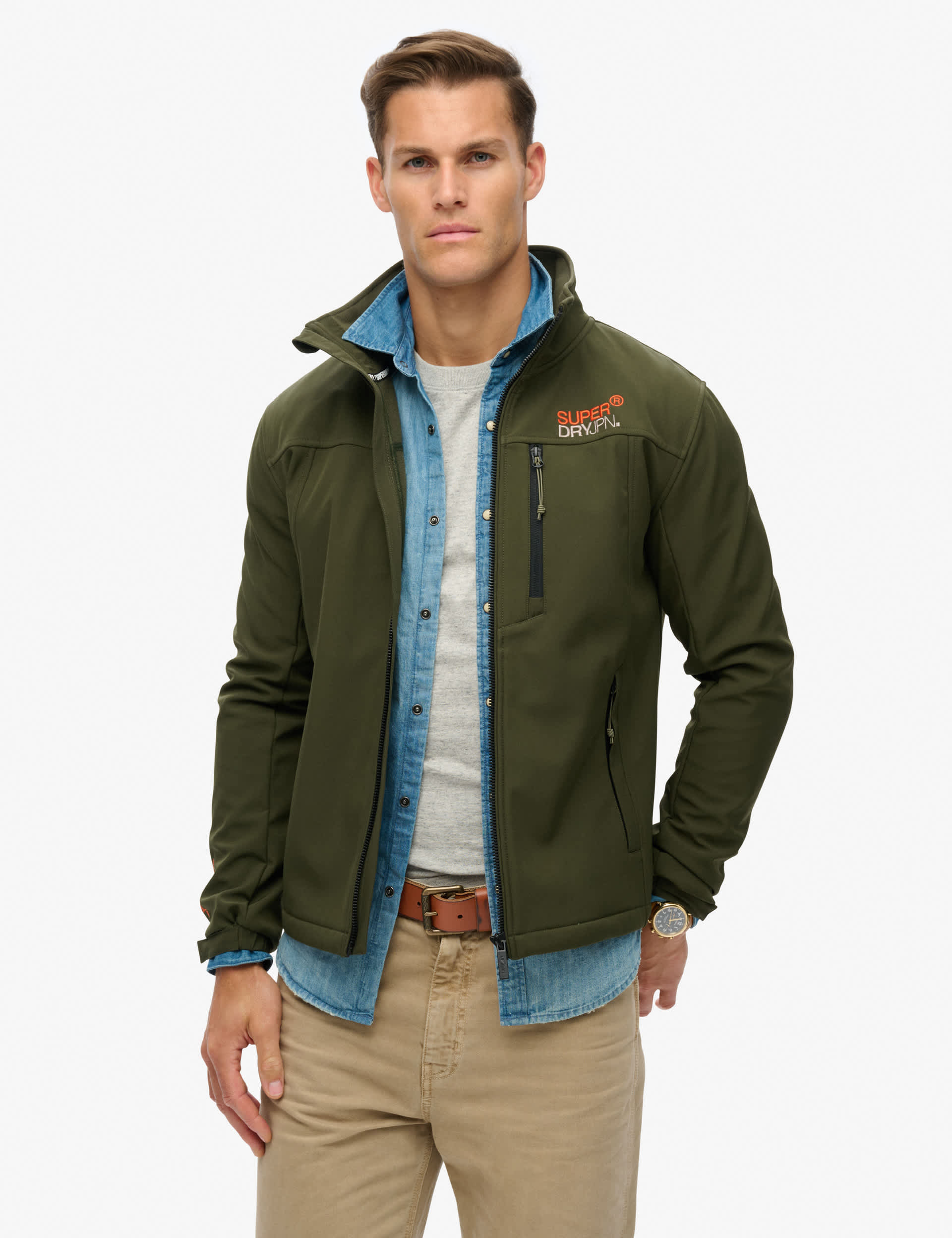 Superdry Men's Softshell Utility Jacket - Khaki, Khaki