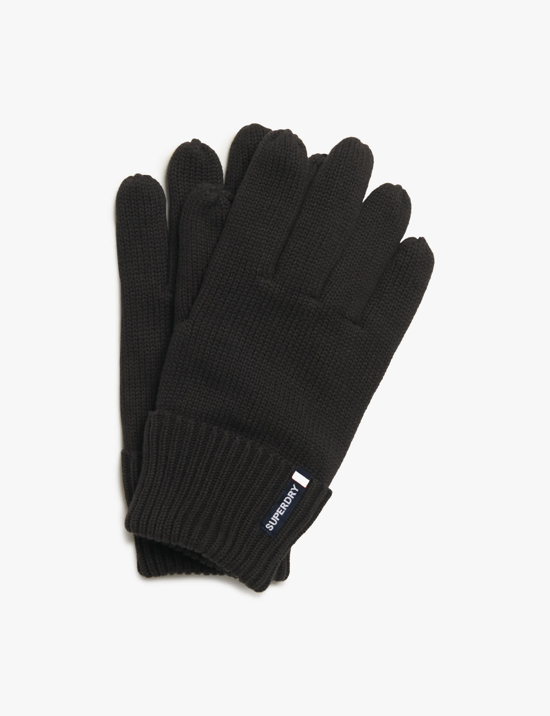 Superdry Men's Pure Cotton Knitted Gloves - one size - Black, Black