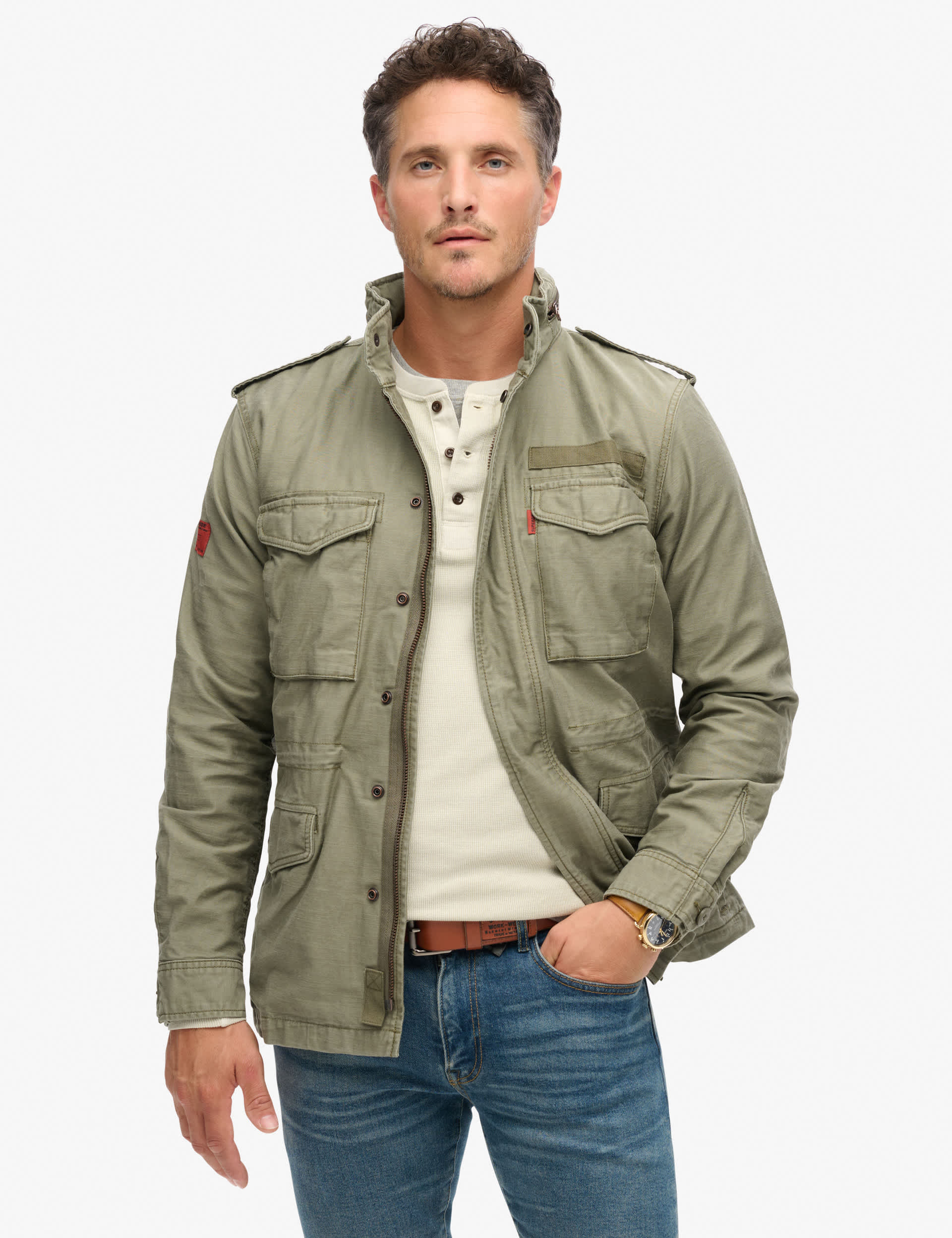 Superdry Men's Pure Cotton Utility Jacket - Green, Green