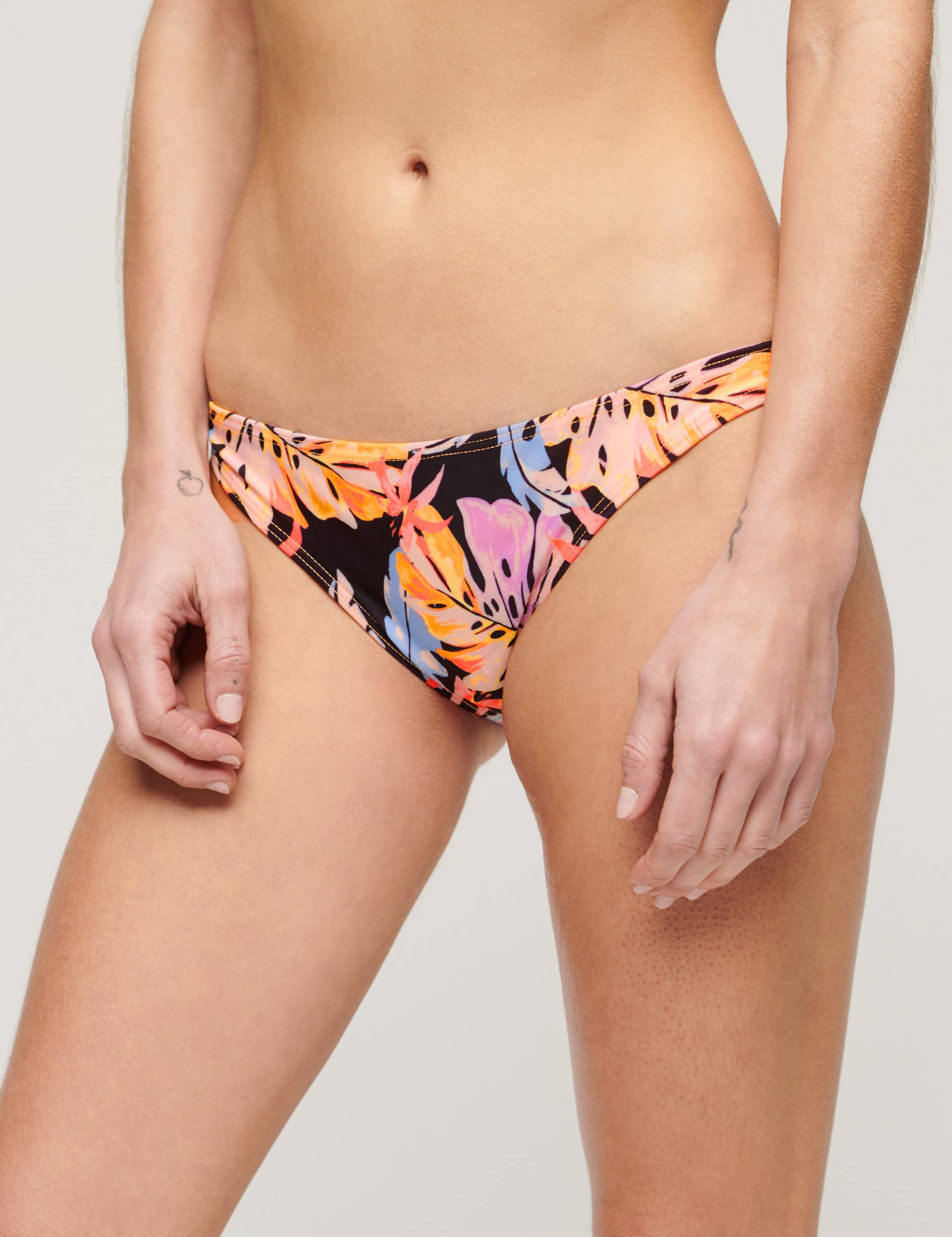 Superdry Women's Floral High Leg Bikini Bottoms - 8 - Black Mix, Black Mix