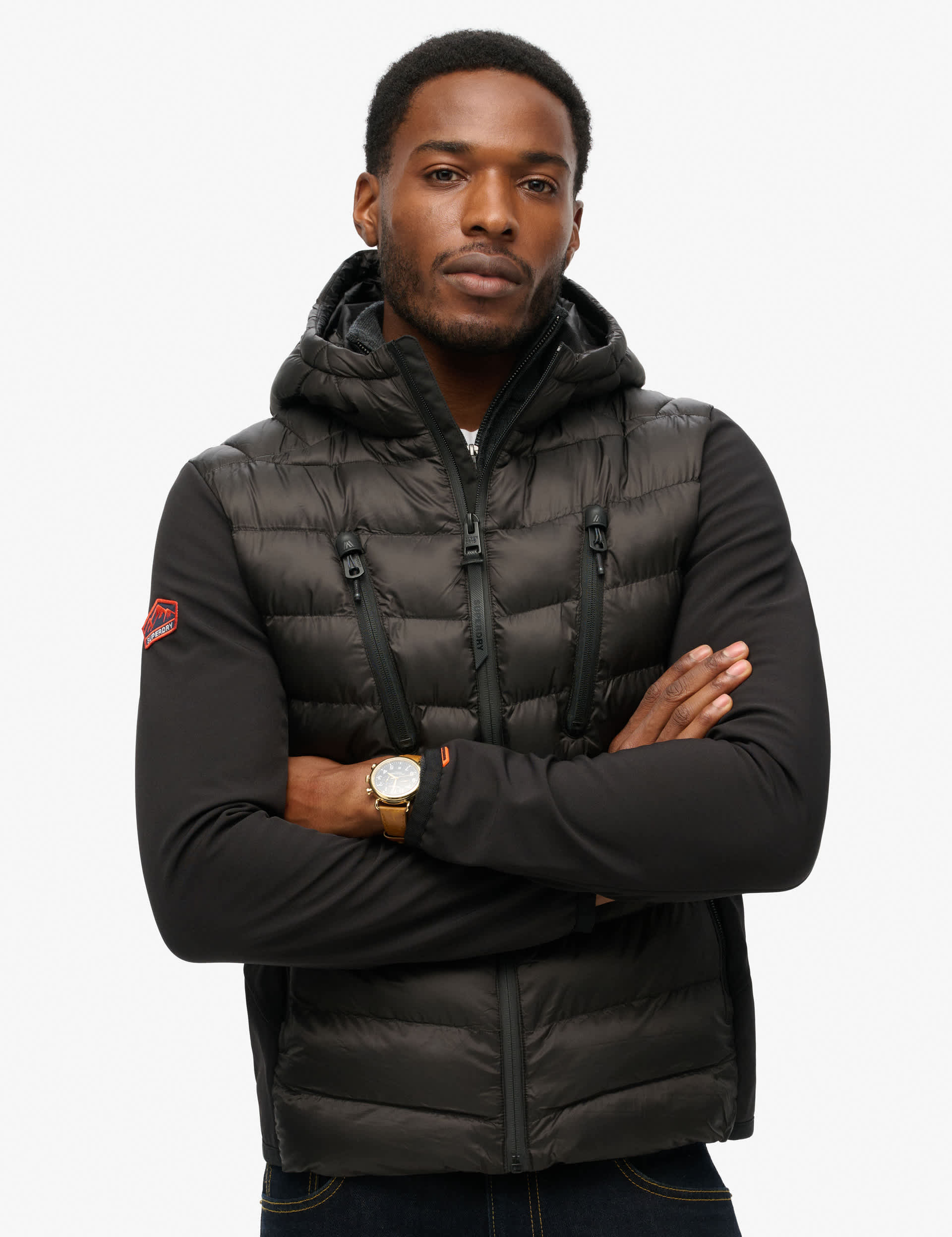 Superdry Men's Hooded Softshell Jacket - Black, Black