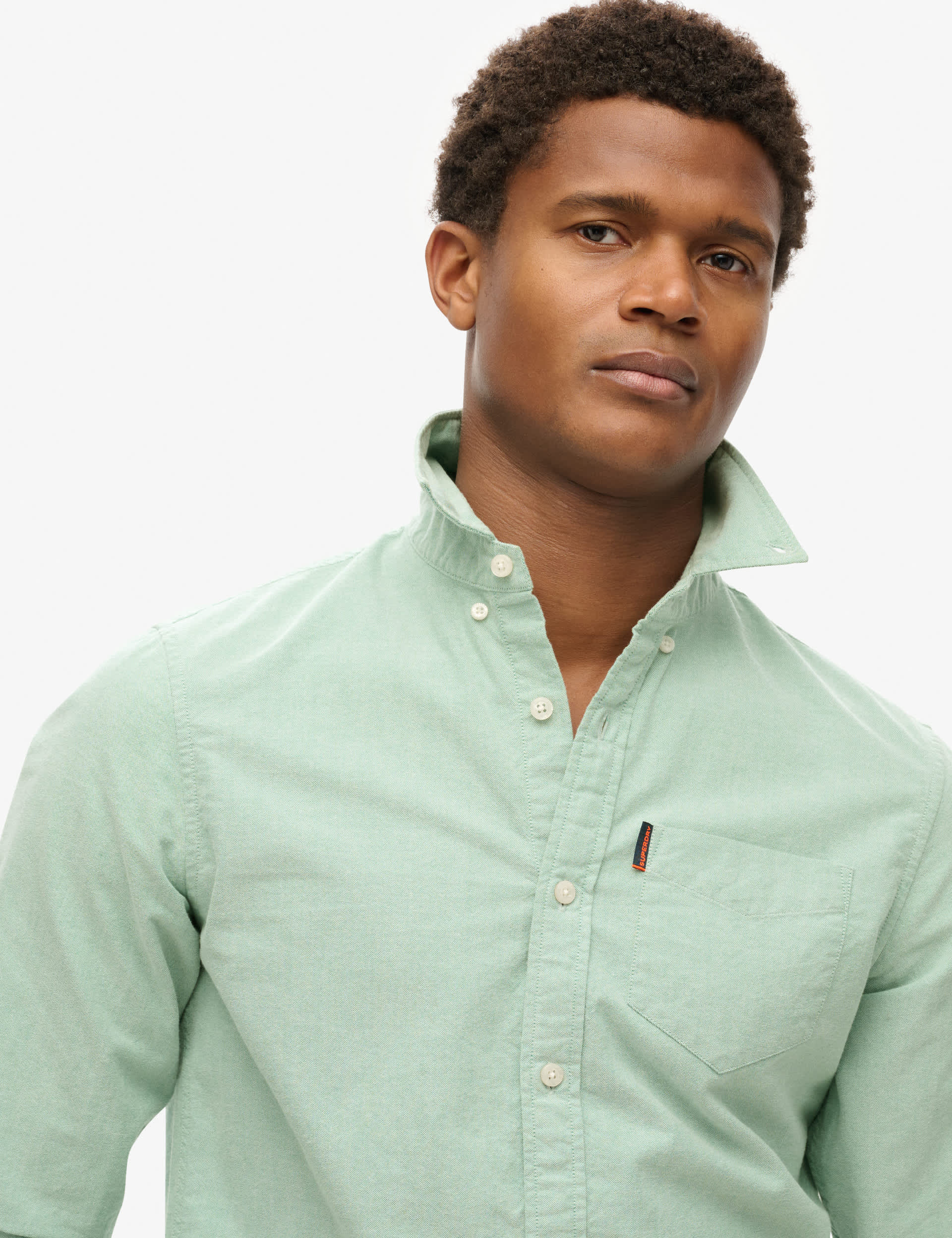 Superdry Men's Pure Cotton Oxford Shirt - XL - Green, Black,Green