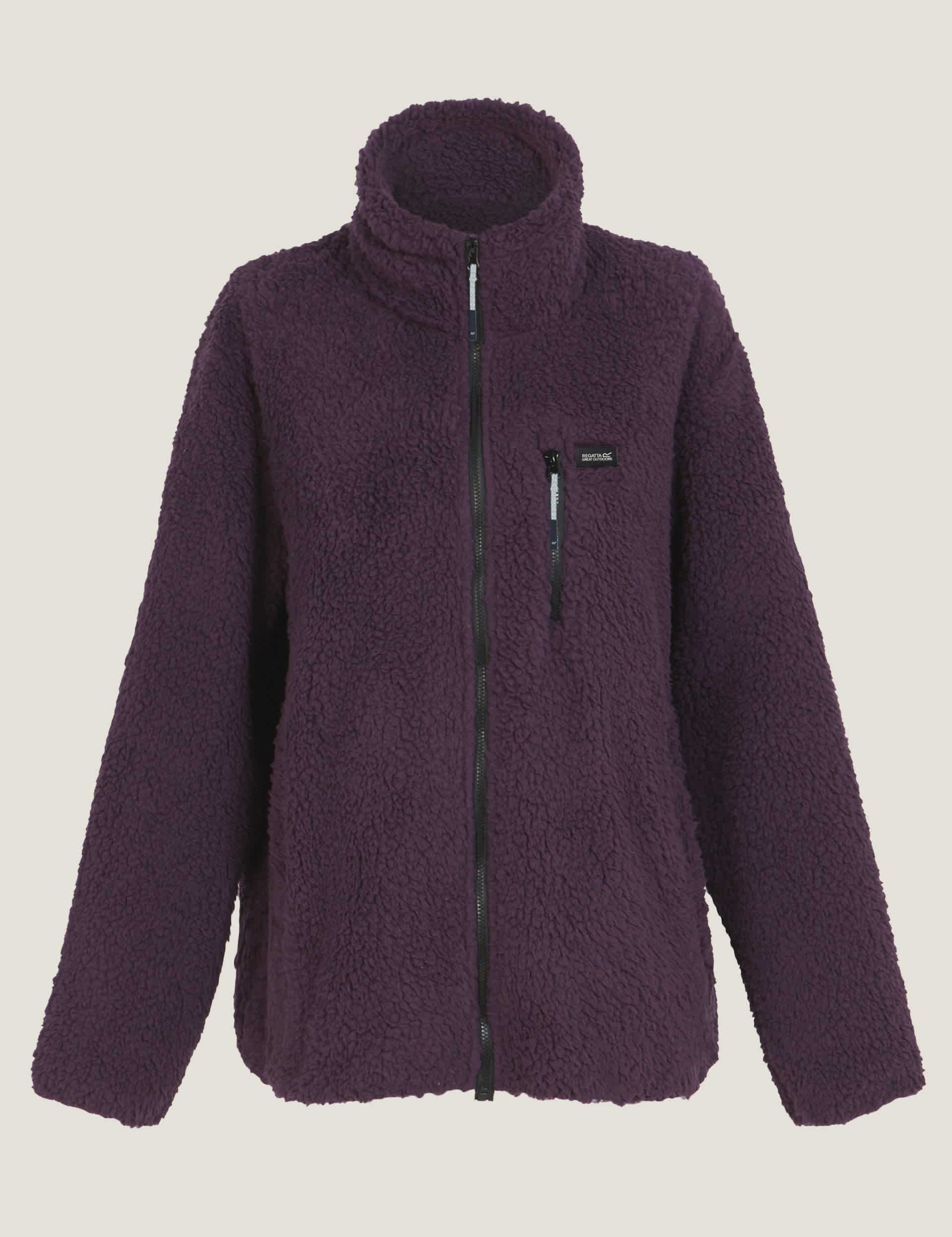 Regatta Women's Ria Zip Up Funnel Neck Fleece Jacket - 10 - Purple, Navy,Purple,Cream