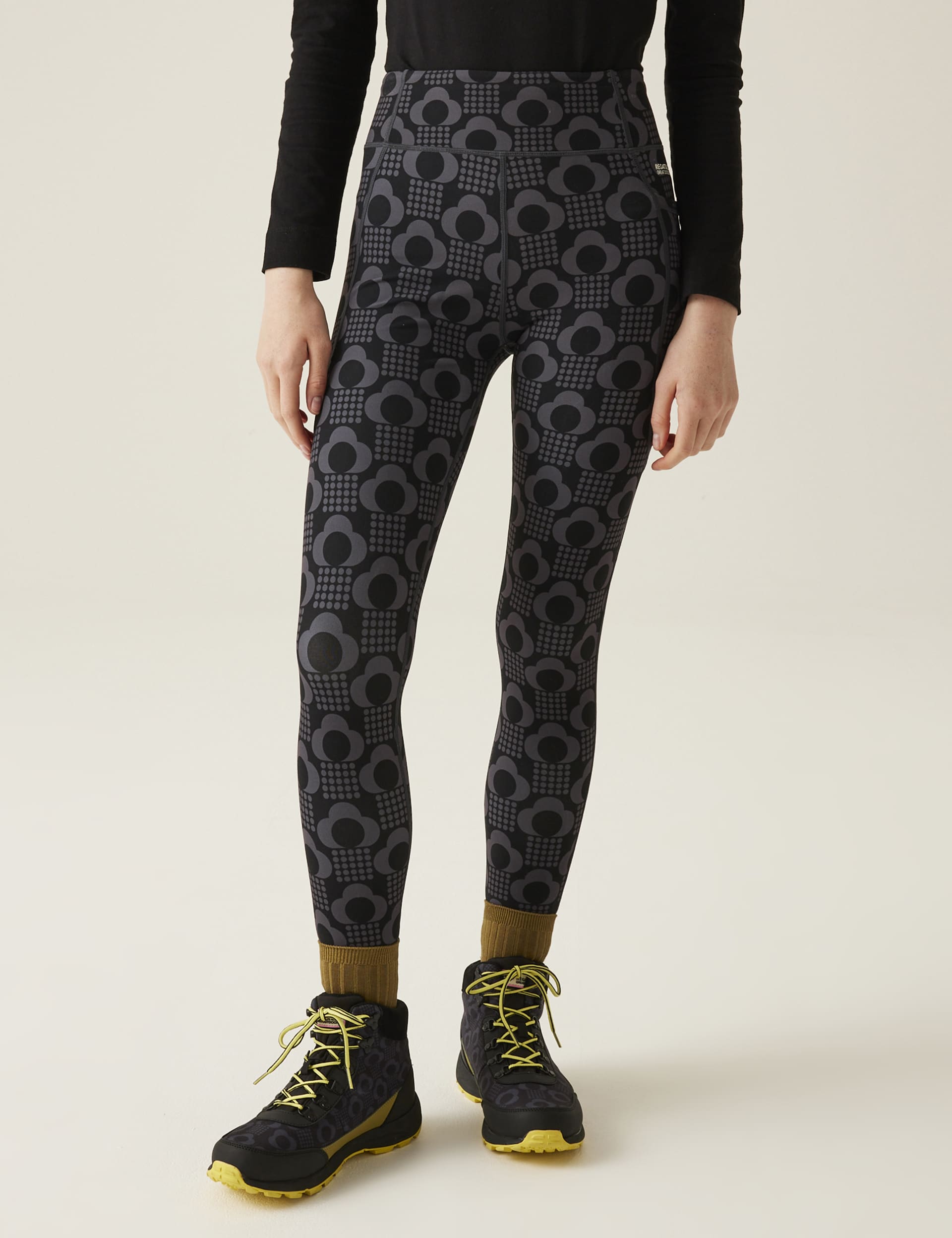 Regatta Women's Orla Kiely Tonal Printed Leggings - 12 - Black Mix, Black Mix,Blue Mix