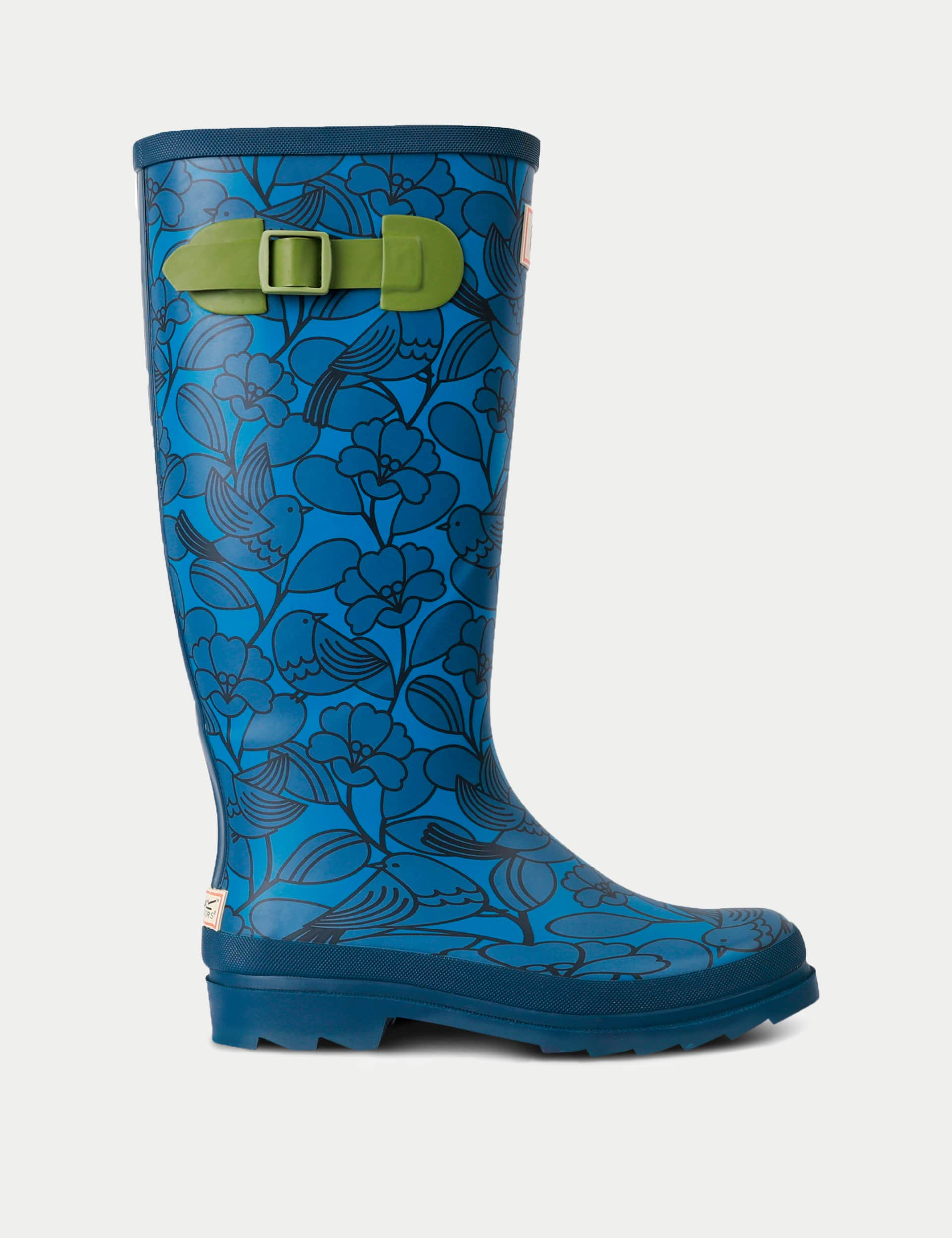 Regatta Women's Orla Kiely High II Floral Knee High Wellies - 6 - Blue Mix, Black Mix,Blue Mix