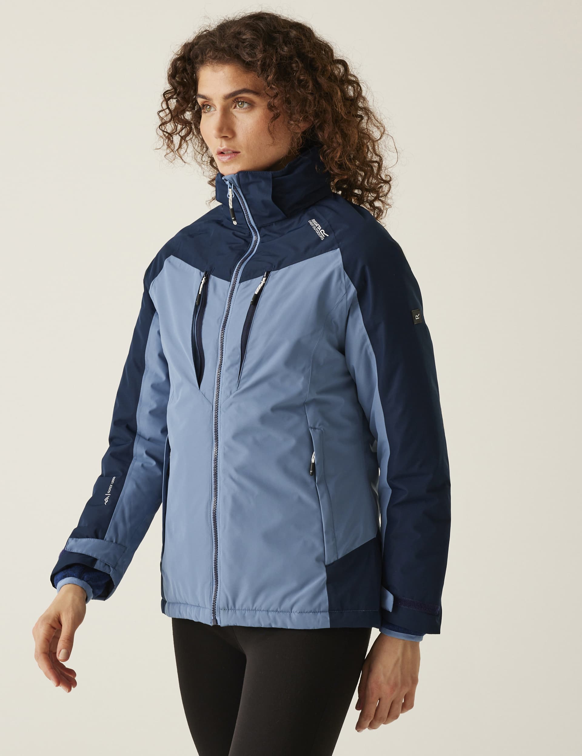 Regatta Women's Winter Calderdale II Hooded Raincoat - 12 - Blue, Black,Blue