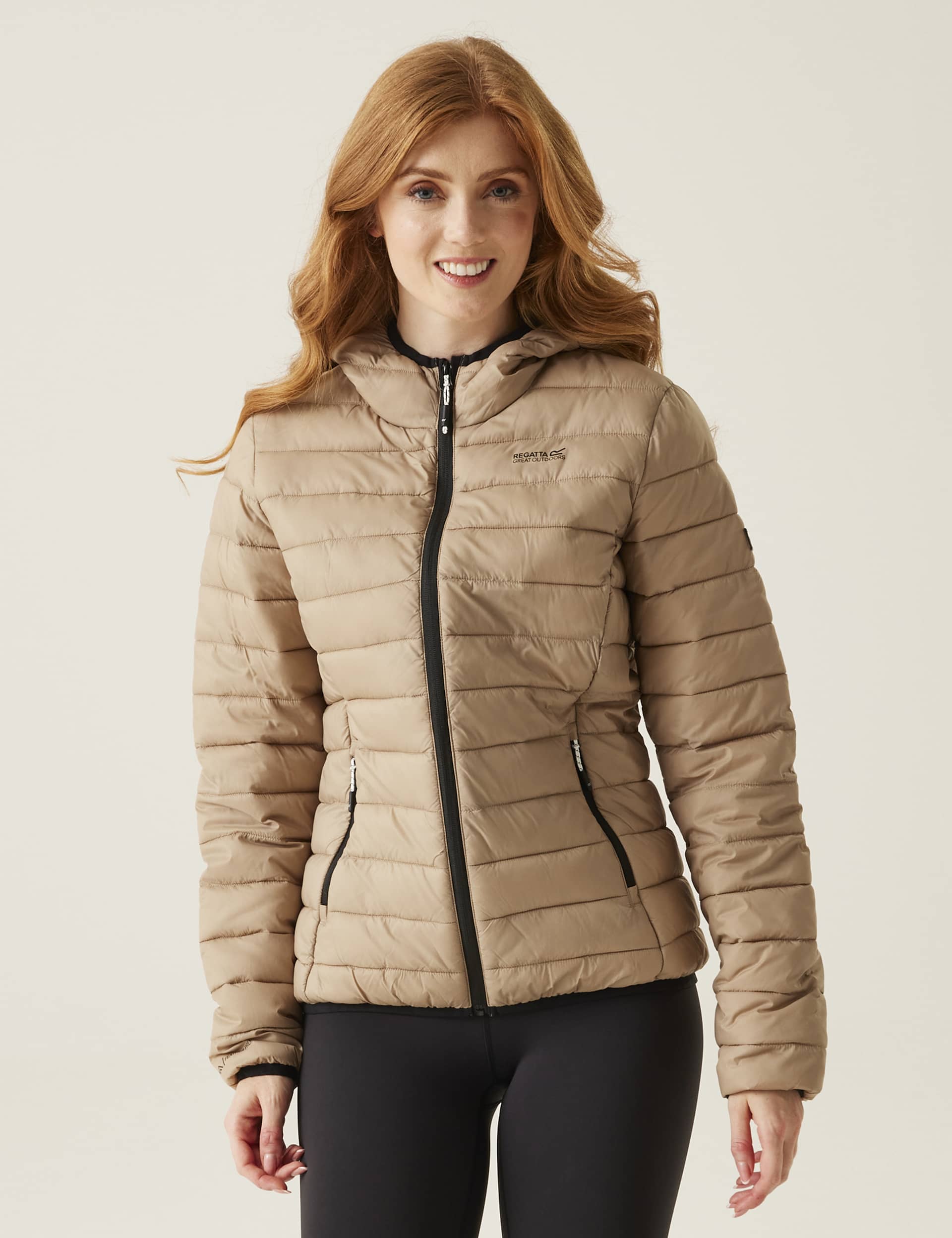 Regatta Women's Marizion Water-Repellent Hooded Padded Coat - 10 - Beige, Navy,Beige